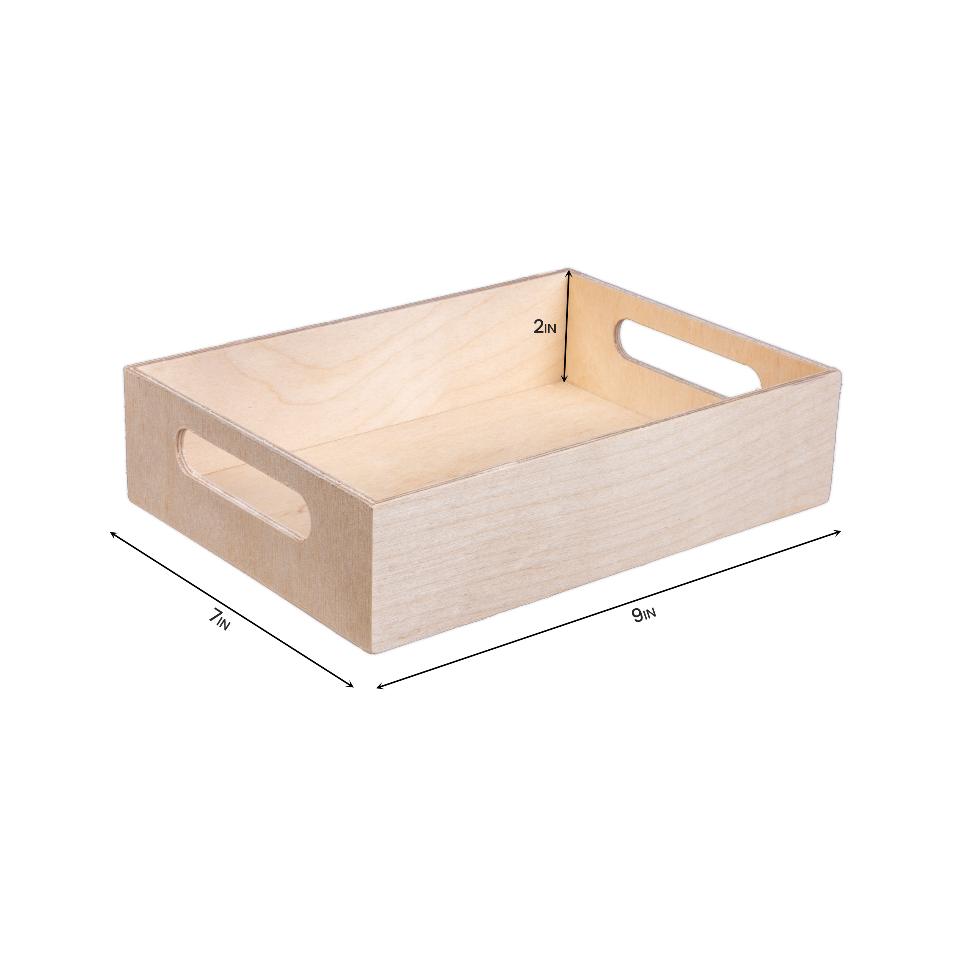 Wooden Gift Tray - Birch Wood, L7in x W9in x H2in, 1 pc