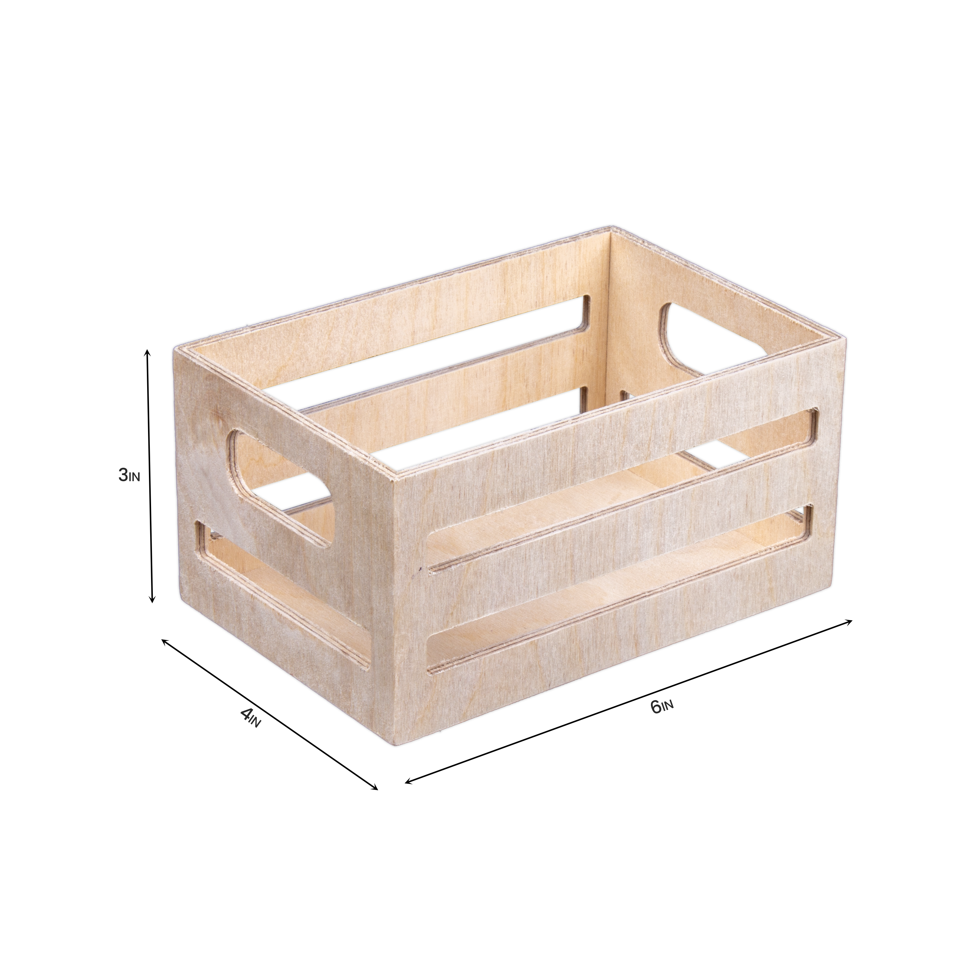 Birch Wooden Utility Crate - Birch Wood, L4in x W6in x H3in, 1 pc