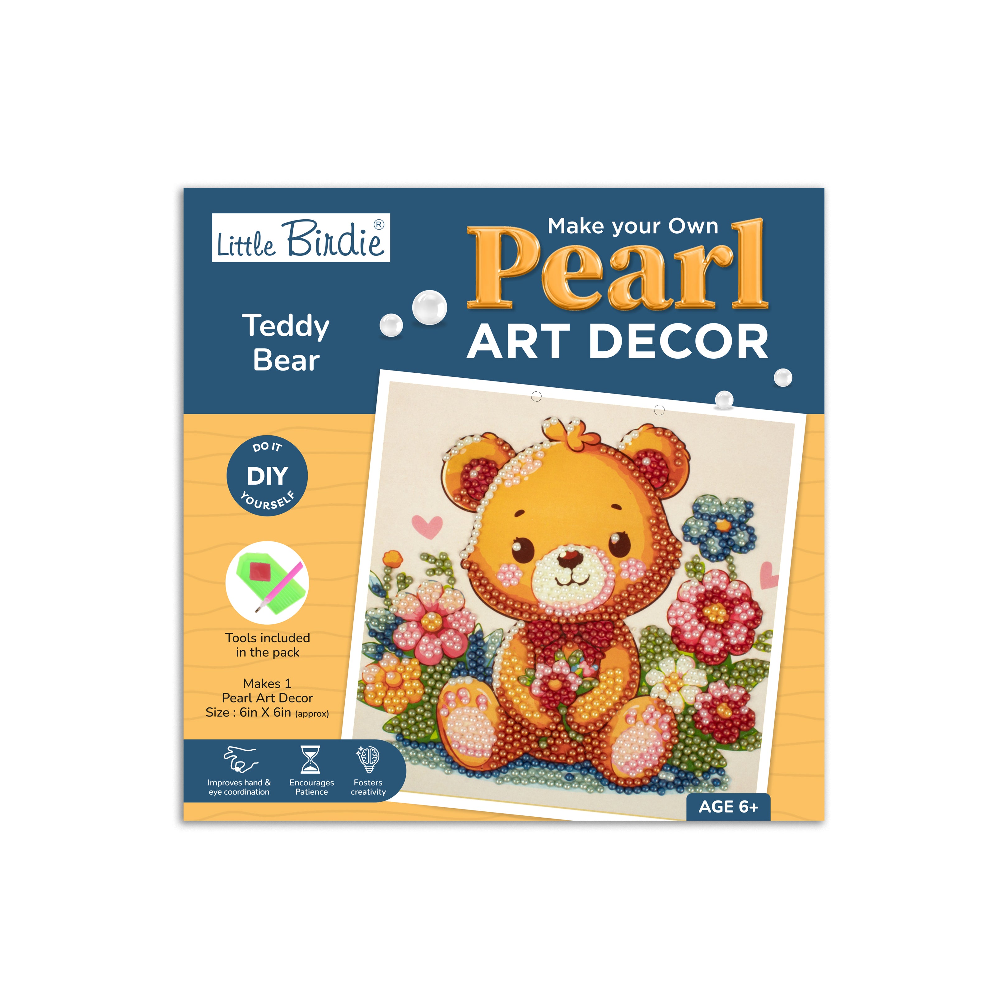 DIY Make Your Own Pearl Art Decor Kit Teddy Bear 1 Box