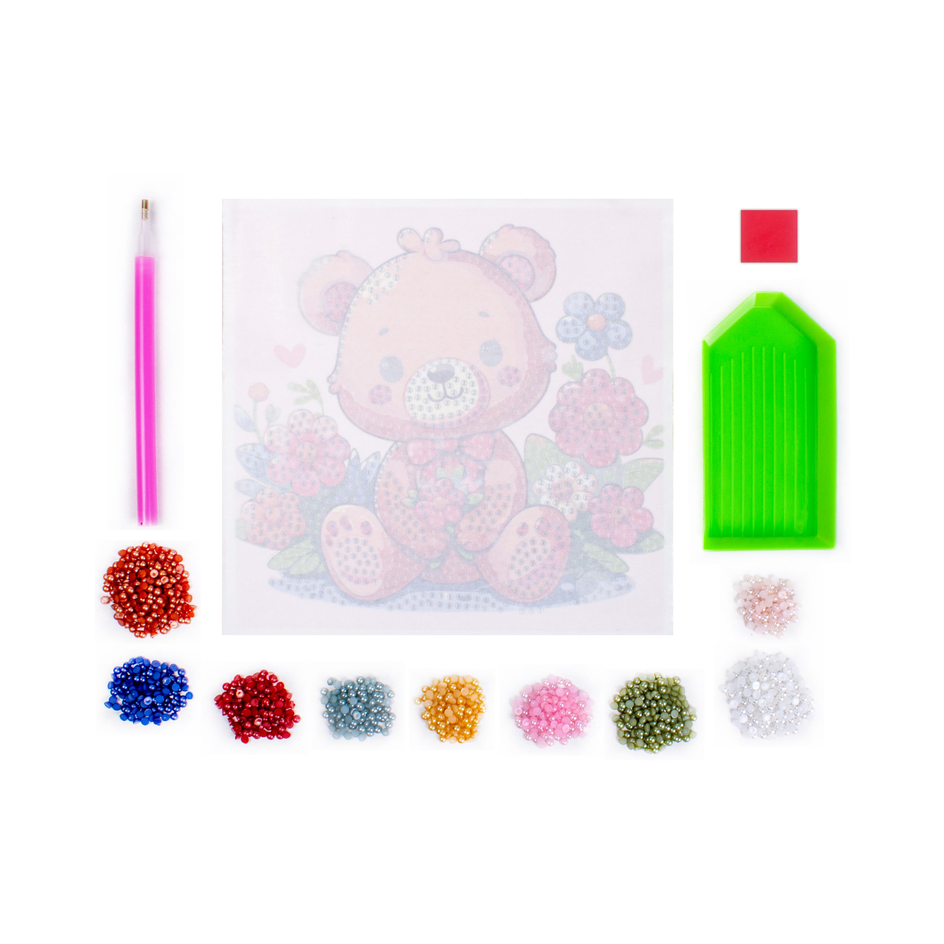 DIY Make Your Own Pearl Art Decor Kit Teddy Bear 1 Box