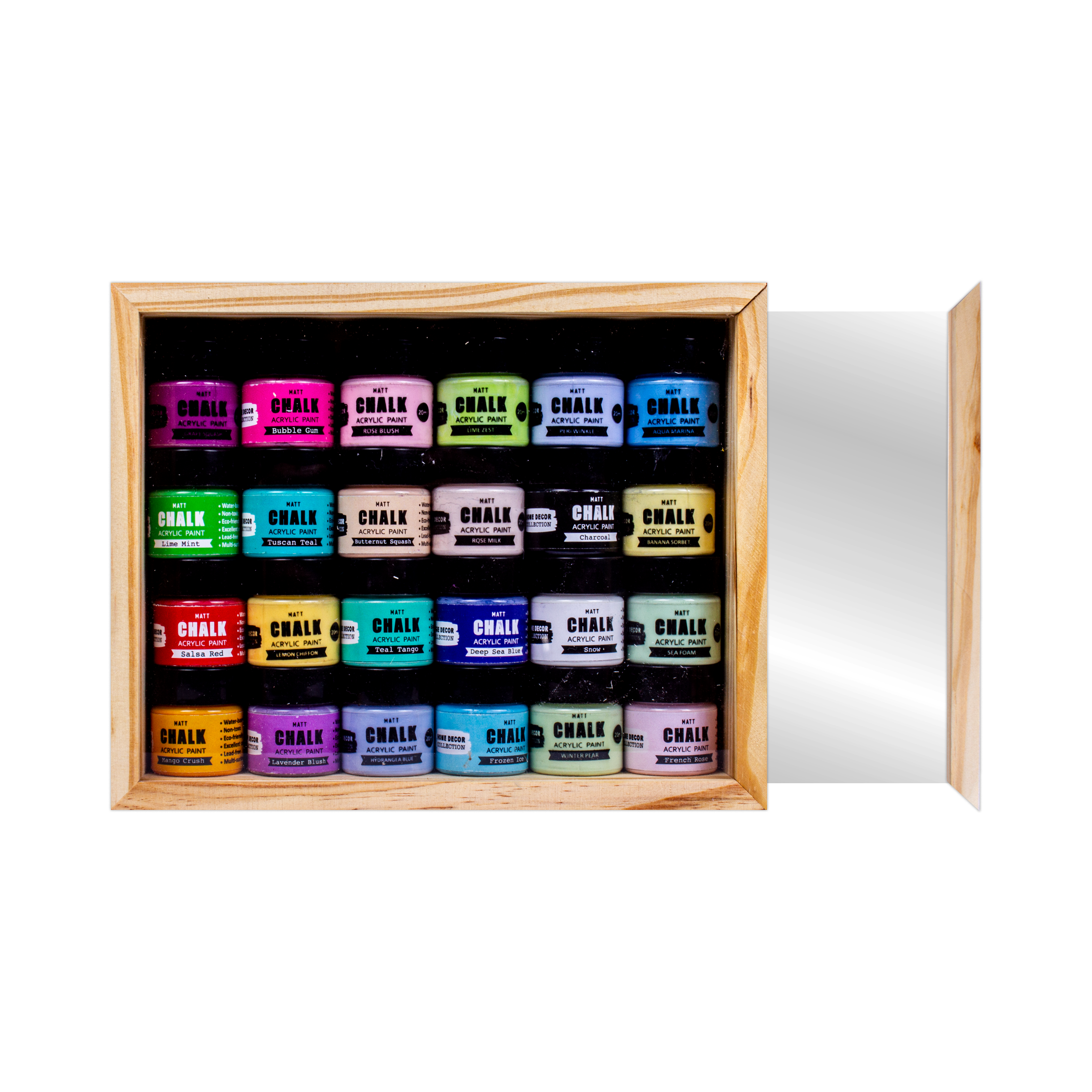 Home Decor Chalk Paint Collectors Edition 24 Shades X 20ml MDF Box With Acrylic Lid