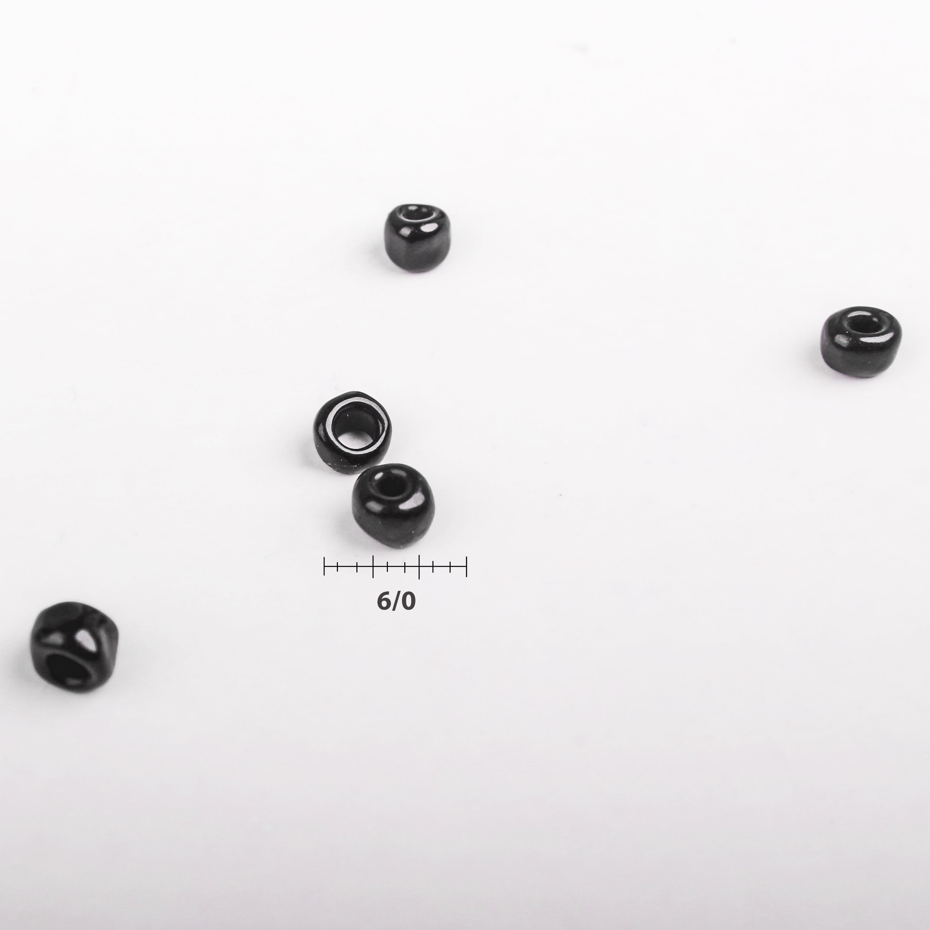 Beads Glass Seed Beads 6/0 Black Moti 1Kg