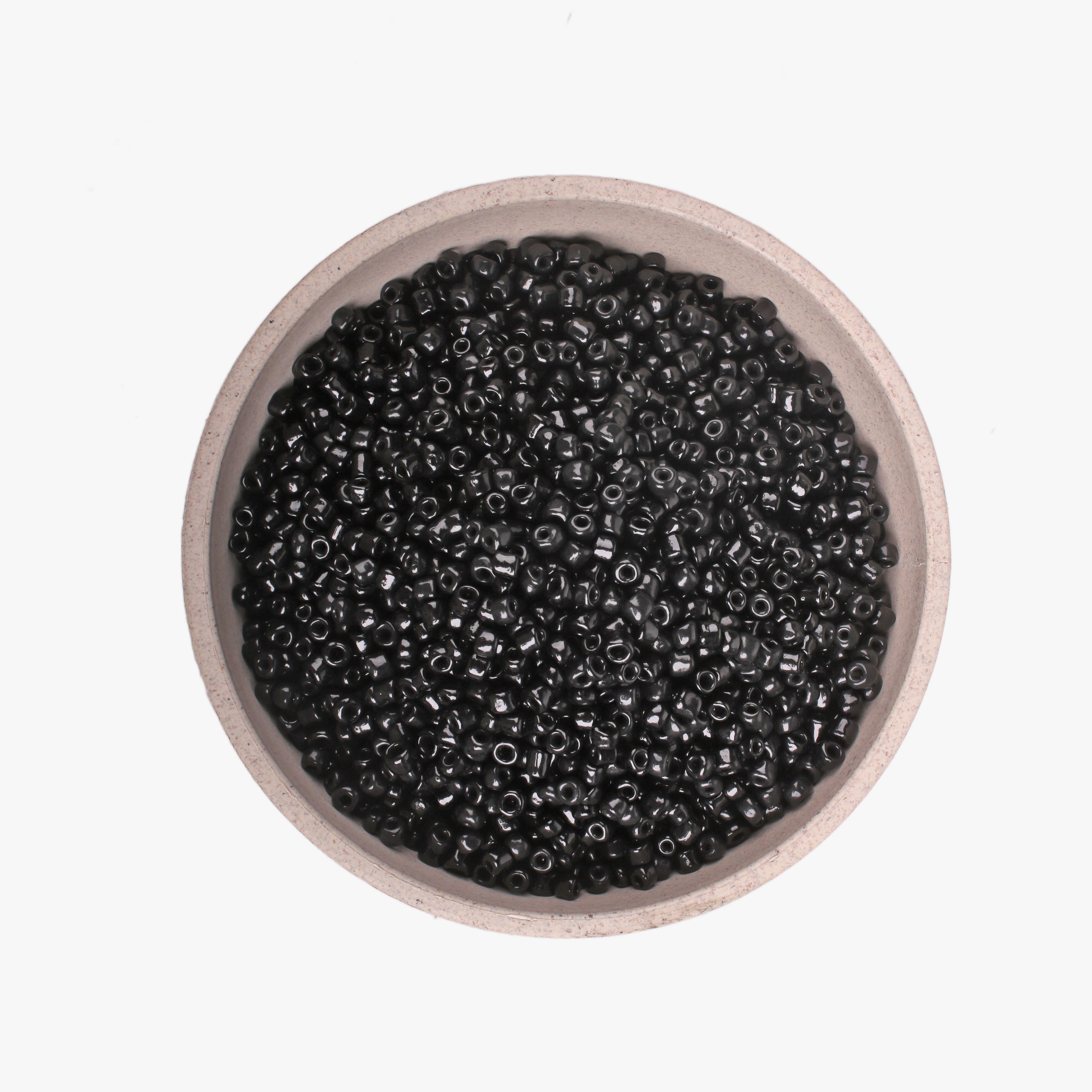 Beads Glass Seed Beads 6/0 Black Moti 1Kg