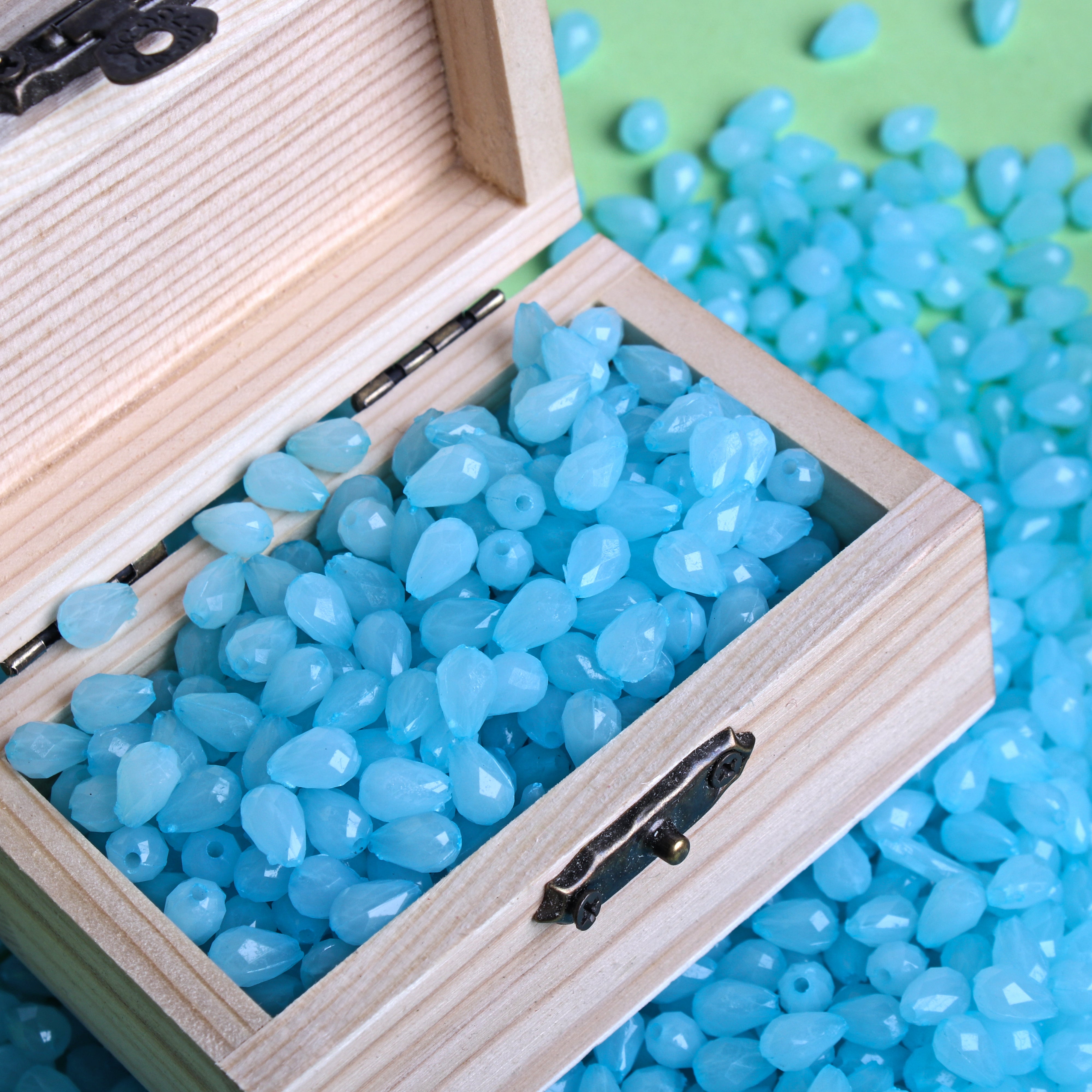 Beads Jelly Bead Drop Shape 6/8Mm Ice Blue 1kg