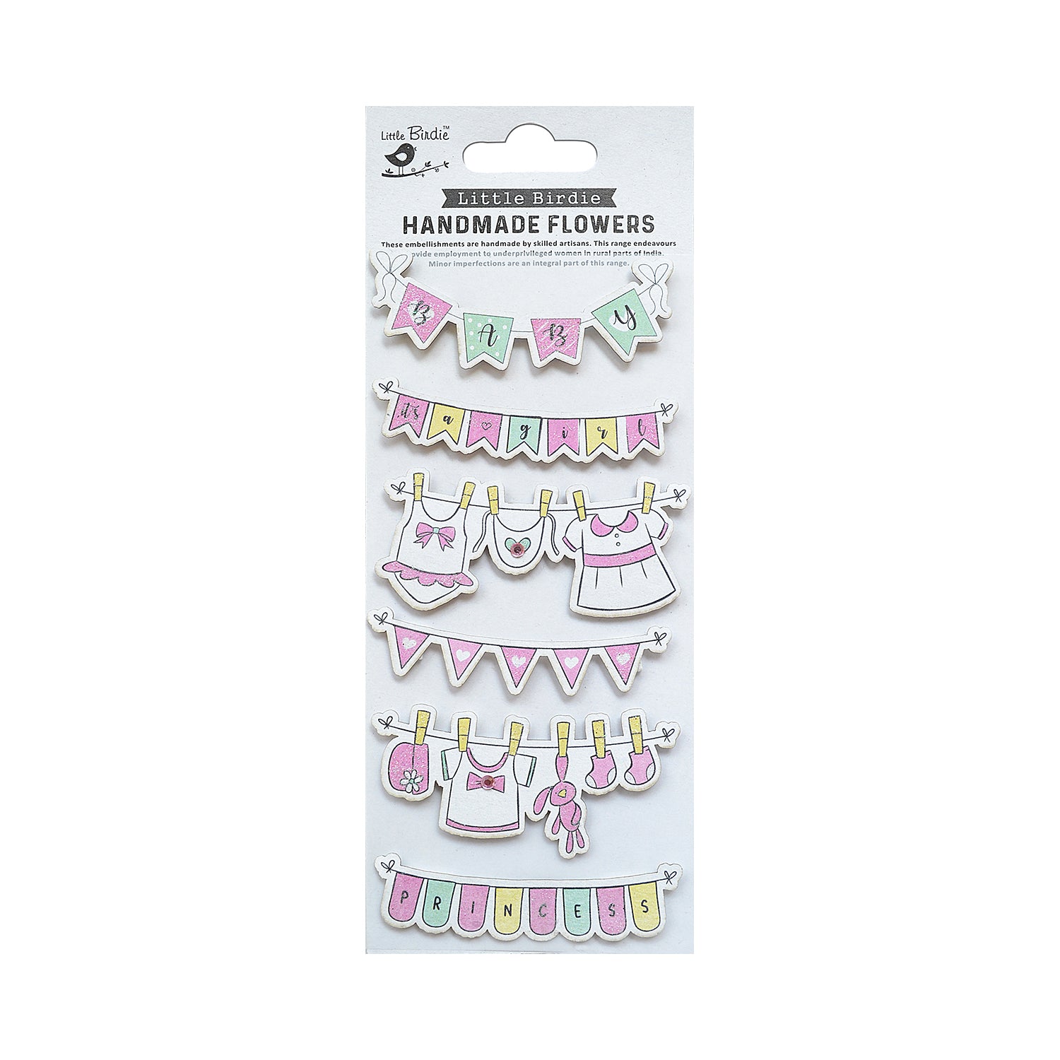 Fluffy Robe Sticker Handmade Stickers Baby's Wardrobe Pink 6pc – Itsy Bitsy