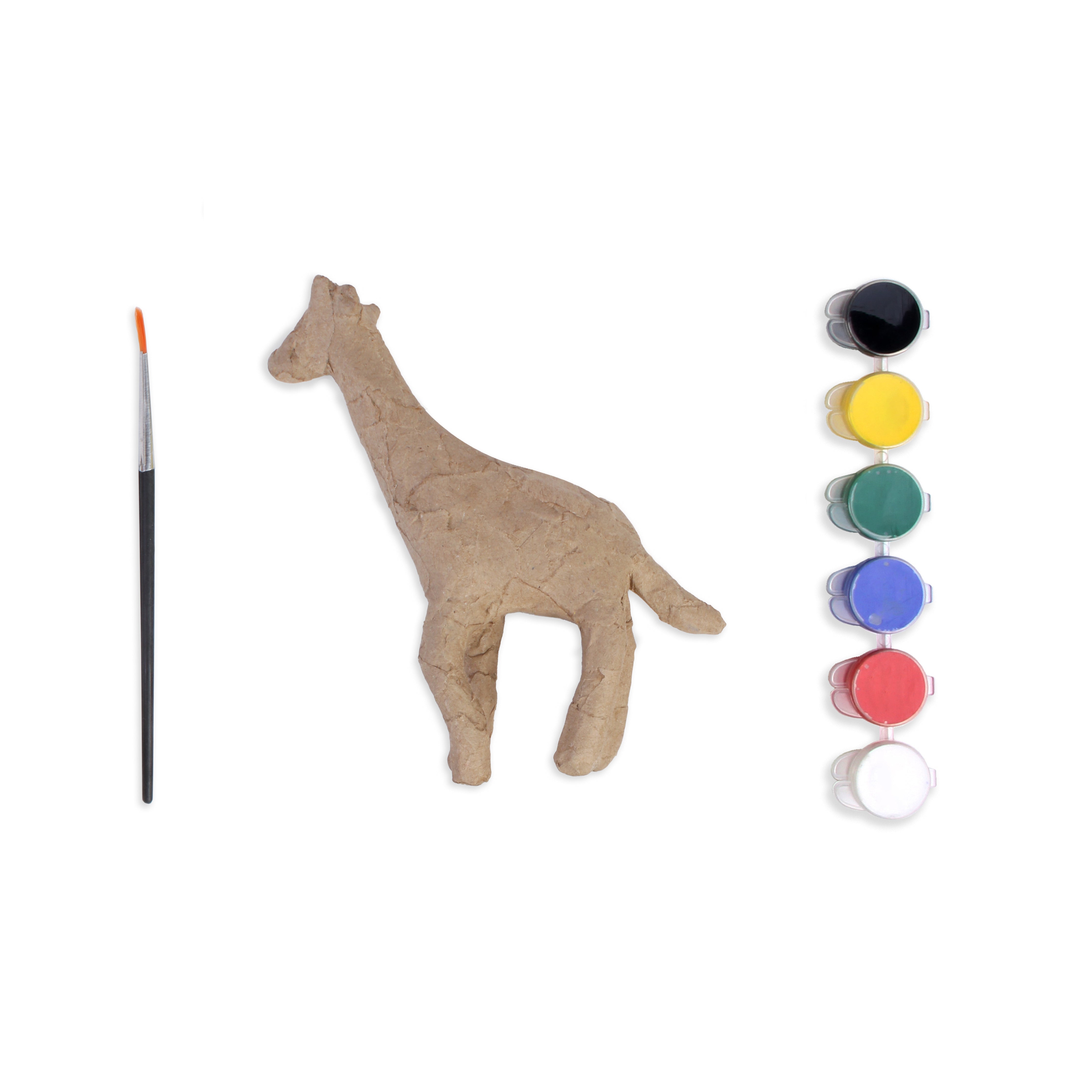 Paper Mache Painting Kit Giraffe And Rhinoceros