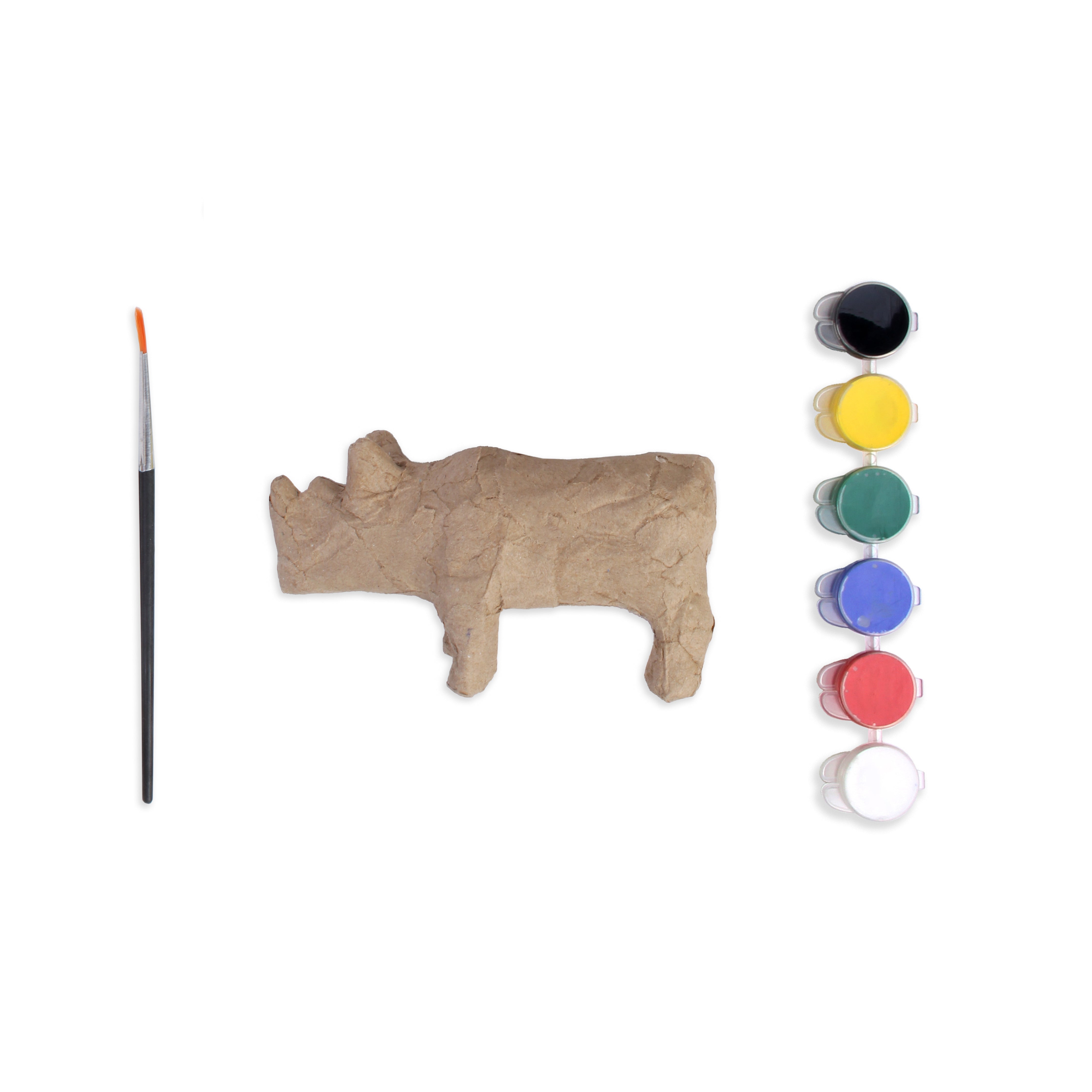 Paper Mache Painting Kit Giraffe And Rhinoceros