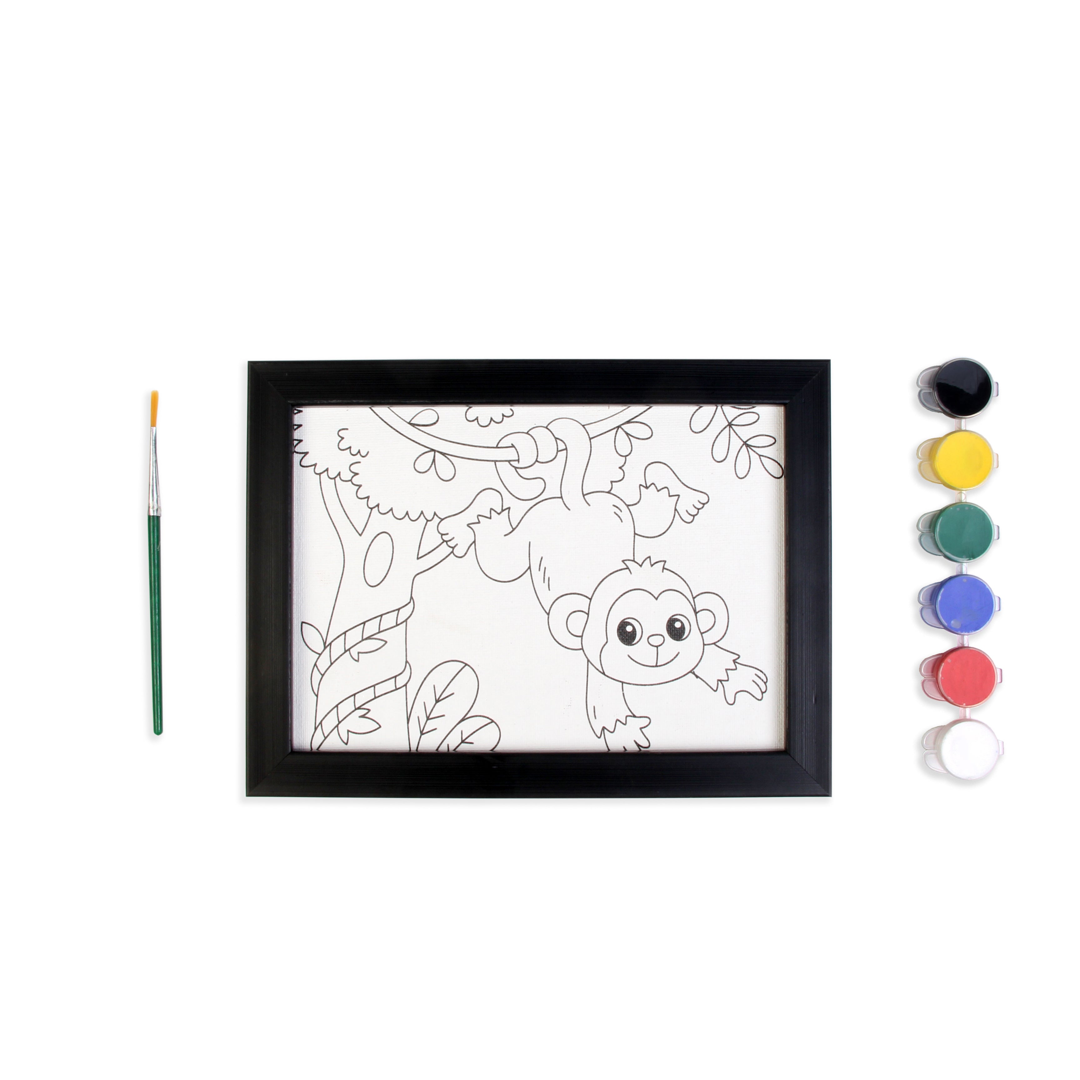 Pre-printed Canvas With Frame Monkey Painting Kit 5 X 7inch