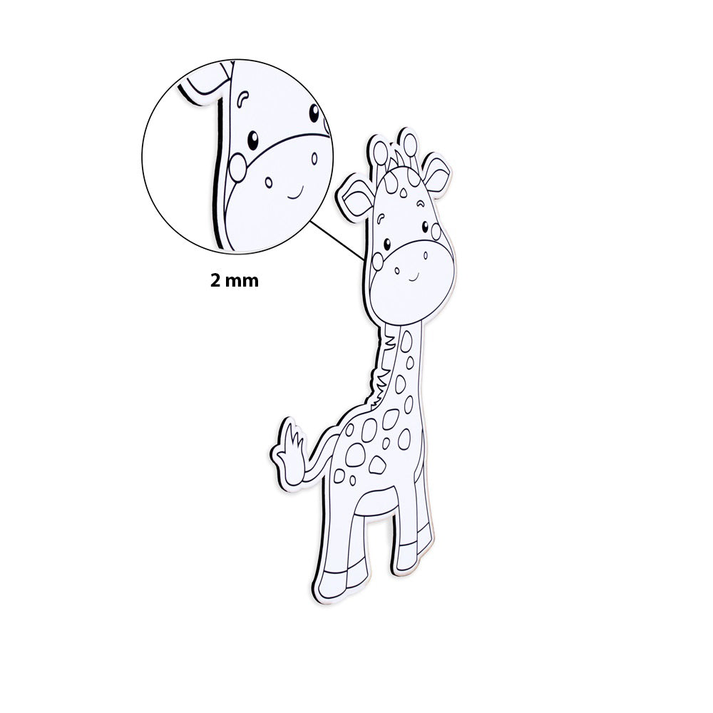 Table Decor Colouring Kit With Sketch Pen Giraffe Approx L8 X W5inch 2mm Thick