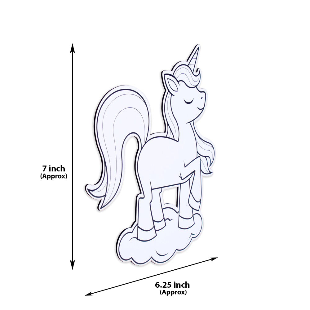 Table Decor Colouring Kit With Sketch Pen Unicorn Approx L7 X W6.25inch 2mm Thick