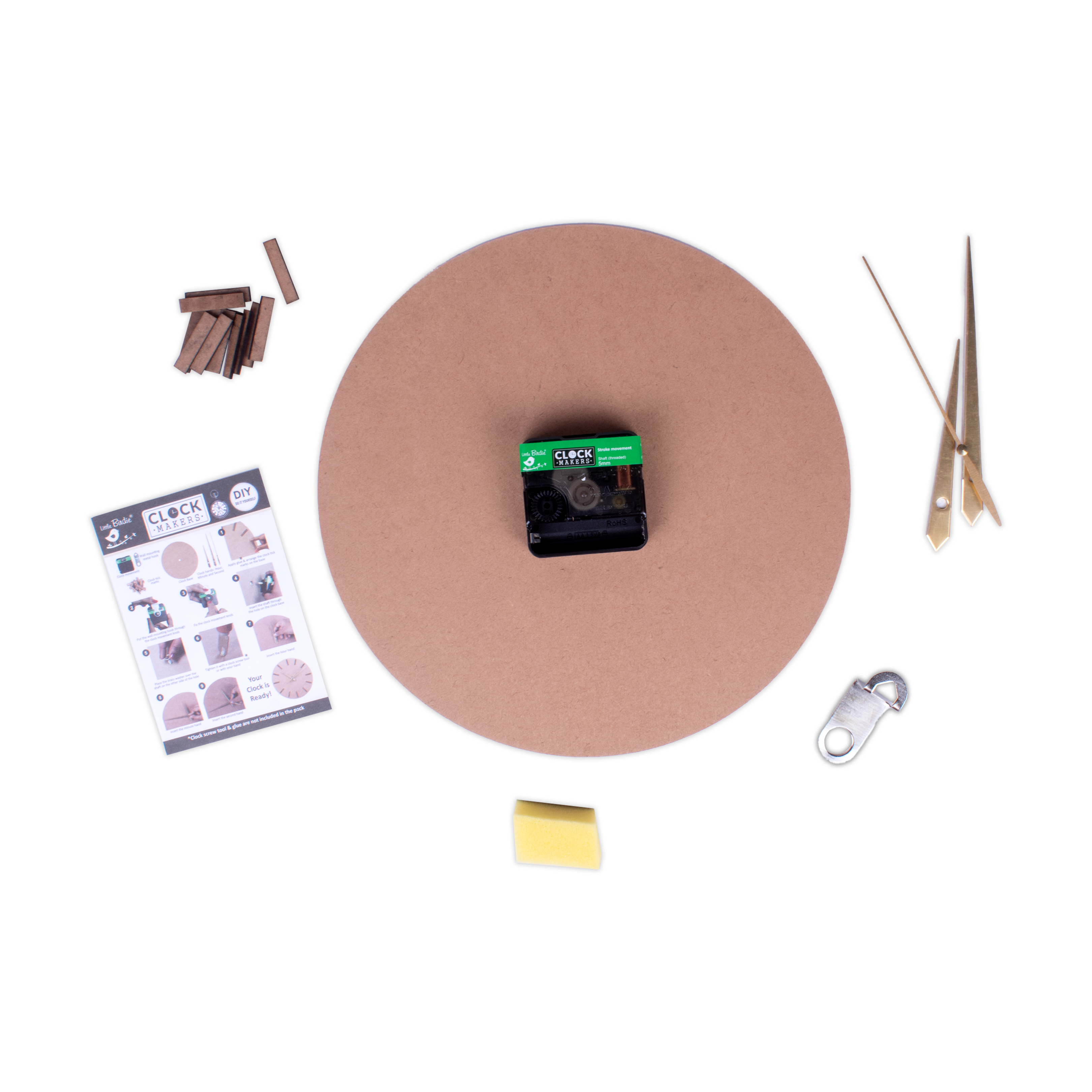 DIY Clock Making Kit 10inch Dia 2mm Thick 1PC
