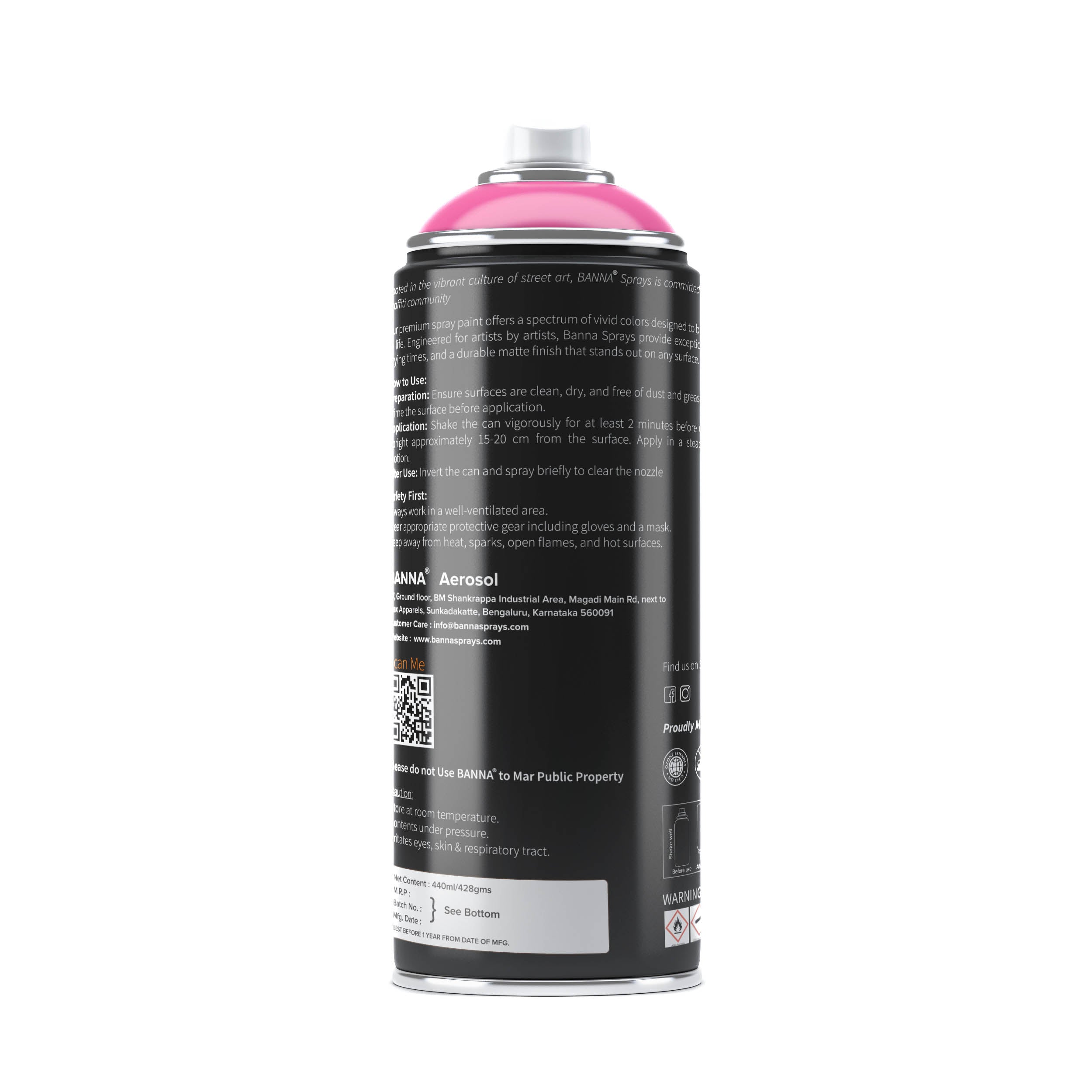 Graffiti Spray Paint Darkbe Pink 400ml Bottle