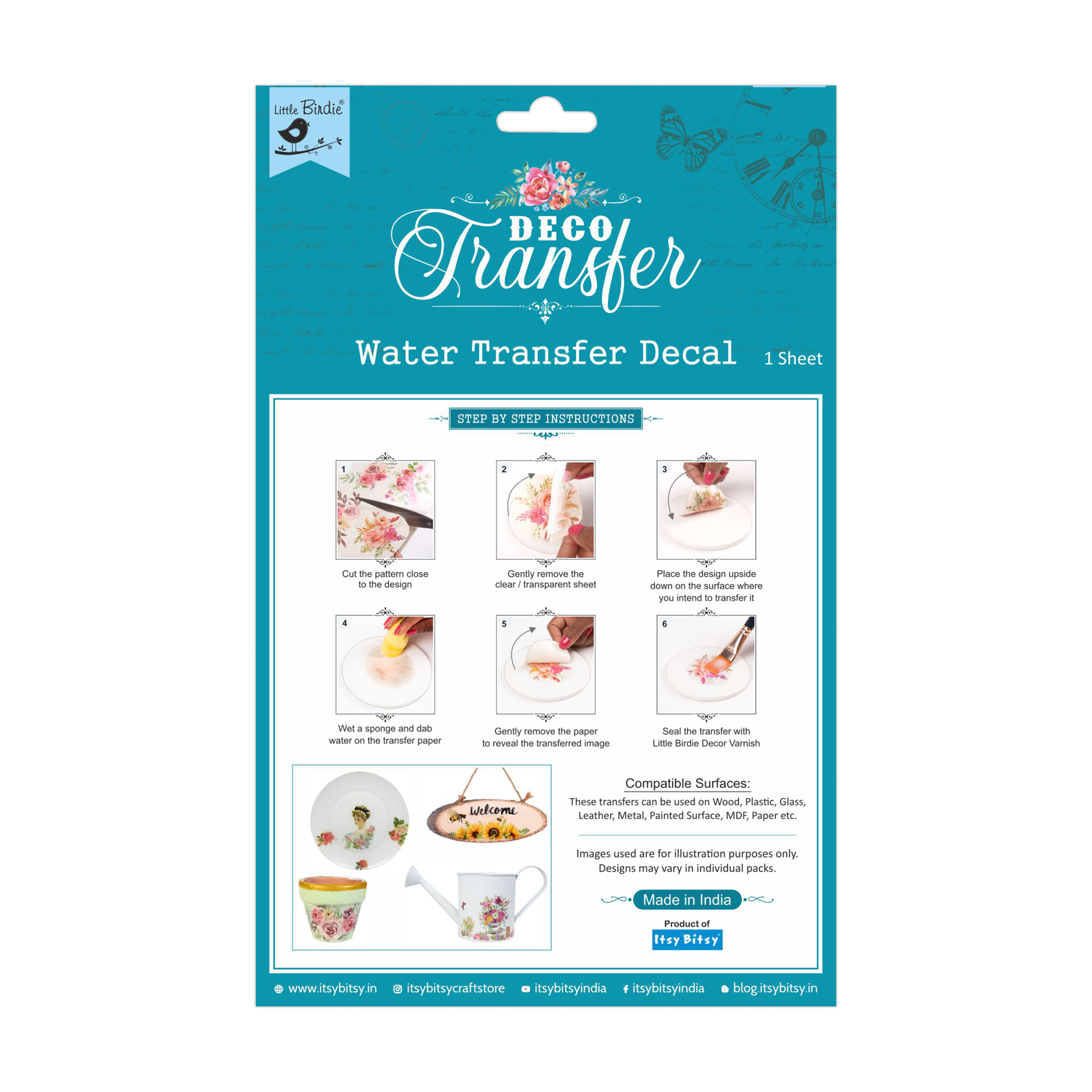 Deco Transfer Sheet Aquatic Friends 7.5 X 9.5inch 1pc