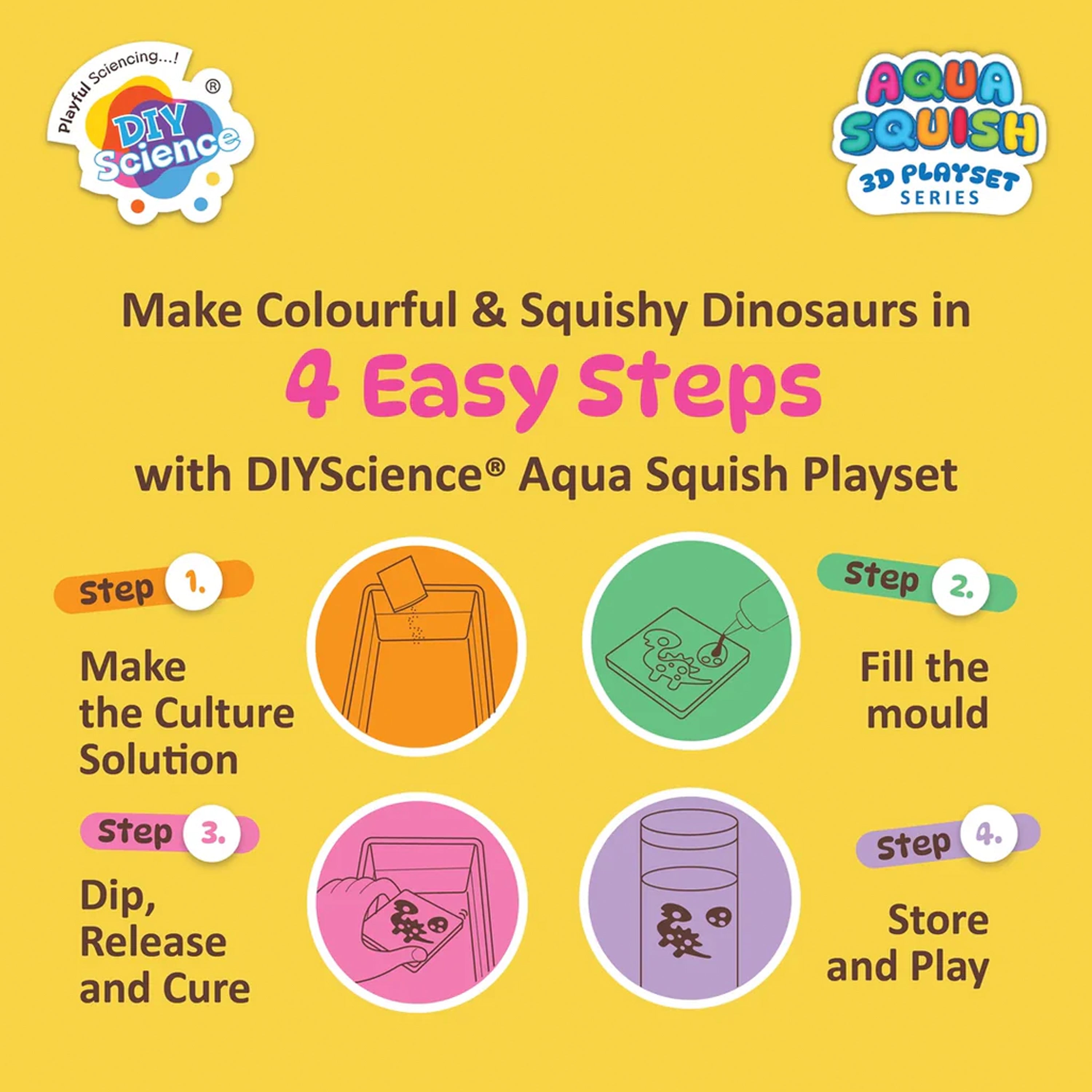 DIY Aqua Squish Make 3D Squishy Dinosaurs with Moulds and Slime Dinosaur Planet Box