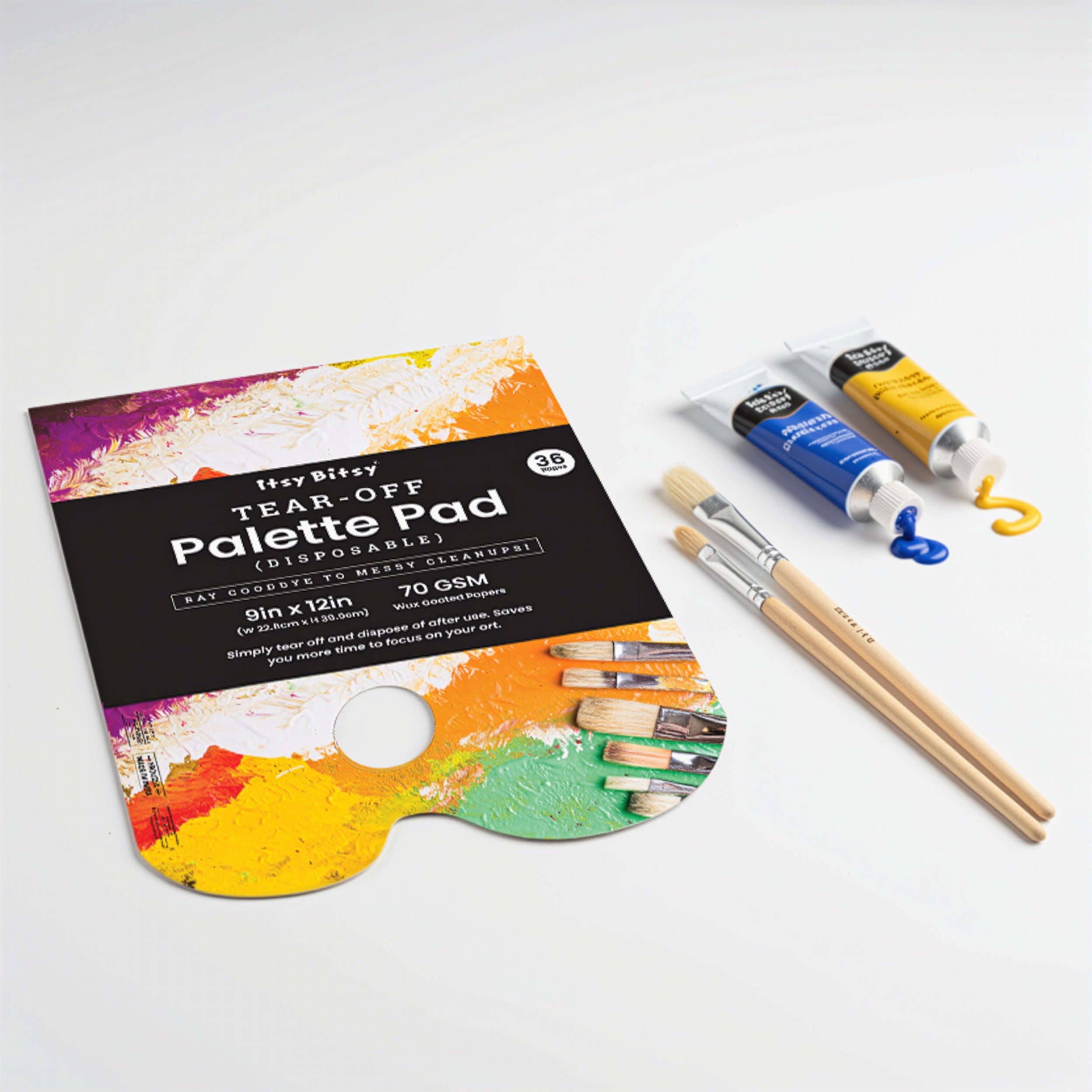Tear - Off Palette Pad 9 x 12Inch (Wax Coated Papers) 70gsm 36 Pages