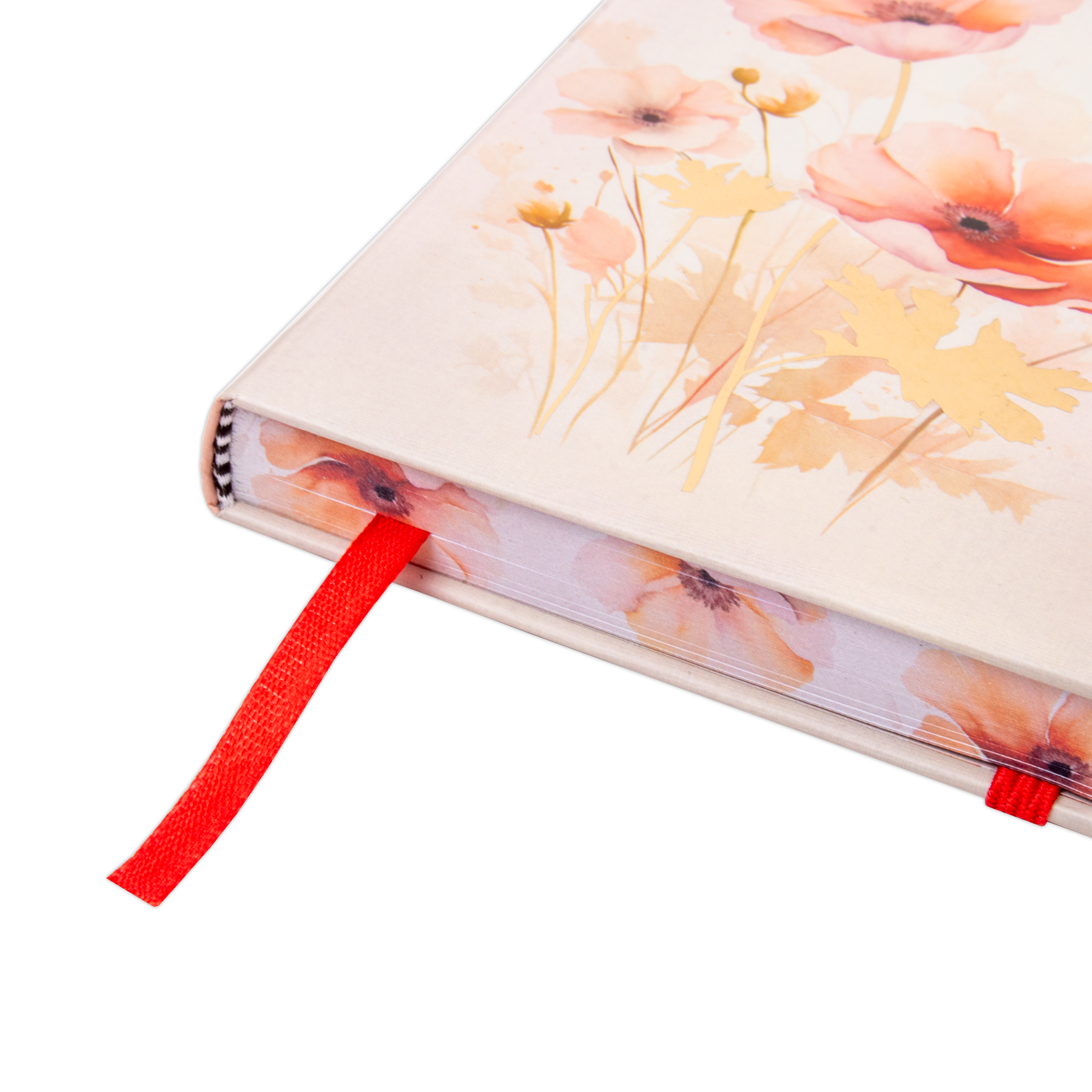 Hardbound Ruled Notebook Wildflower Edge Printed With Elastic Band A6 192pages 100gsm