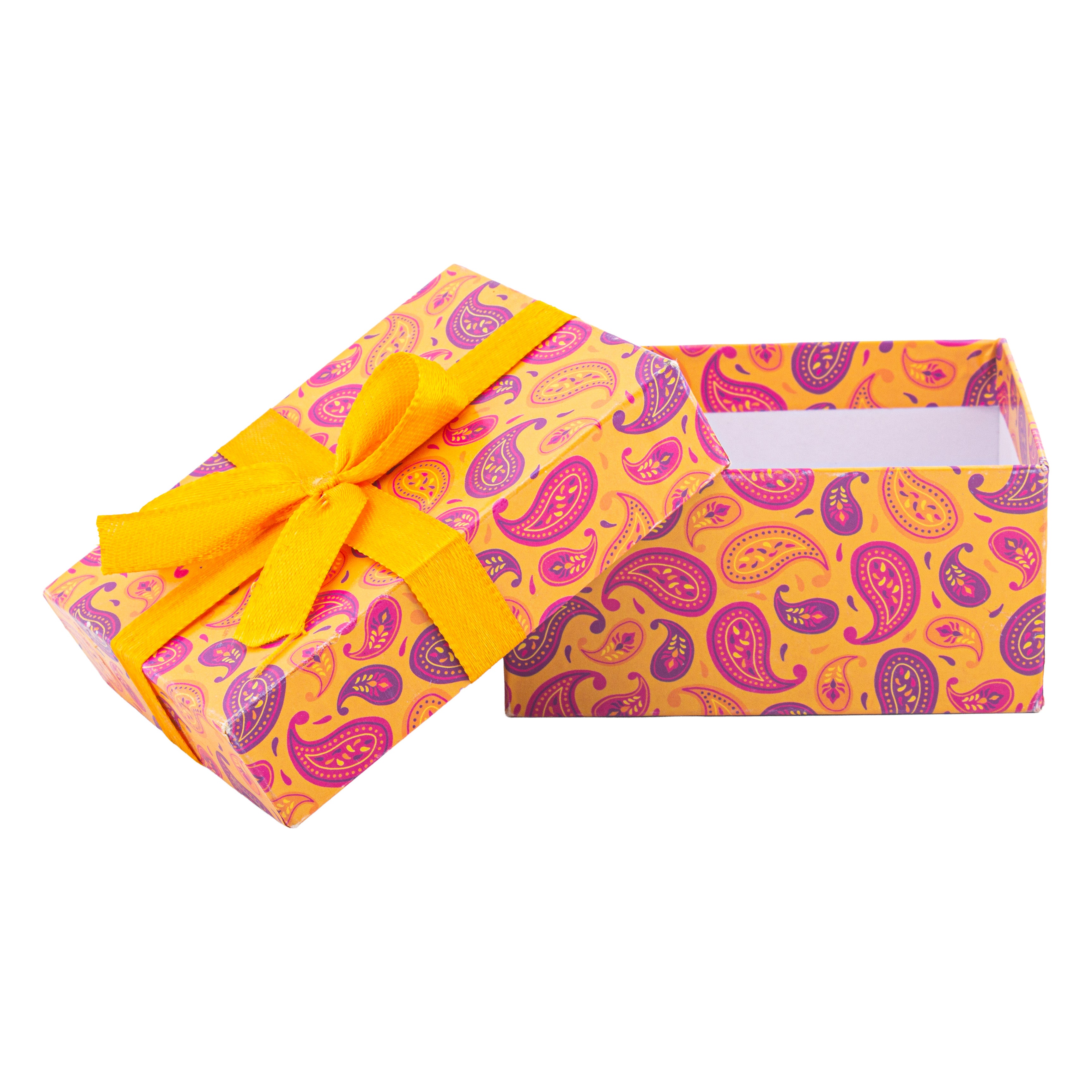 Gift Box Ornate Paisley With Bow L10.5 X W8 X D5.4cm 1Box