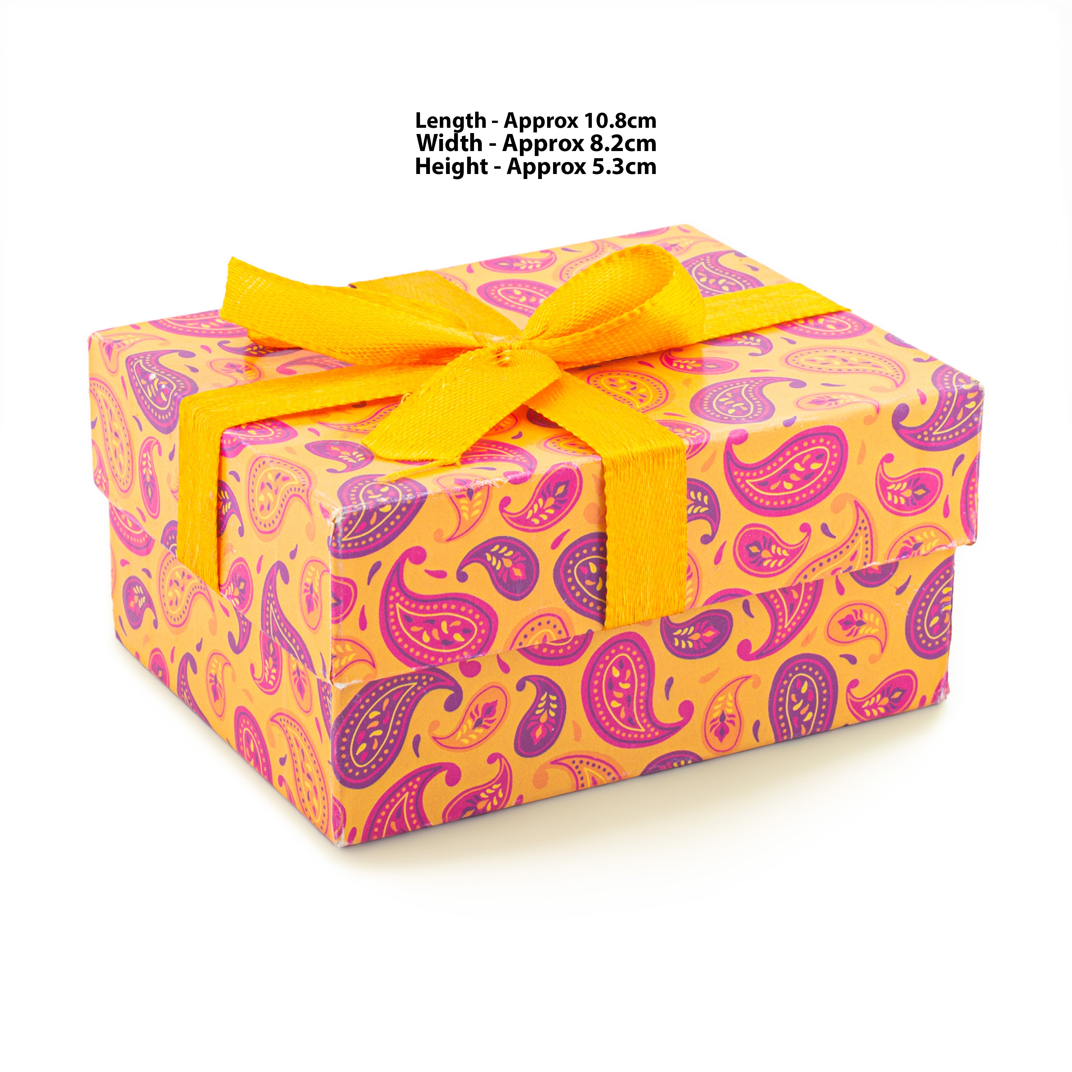 Gift Box Ornate Paisley With Bow L10.5 X W8 X D5.4cm 1Box