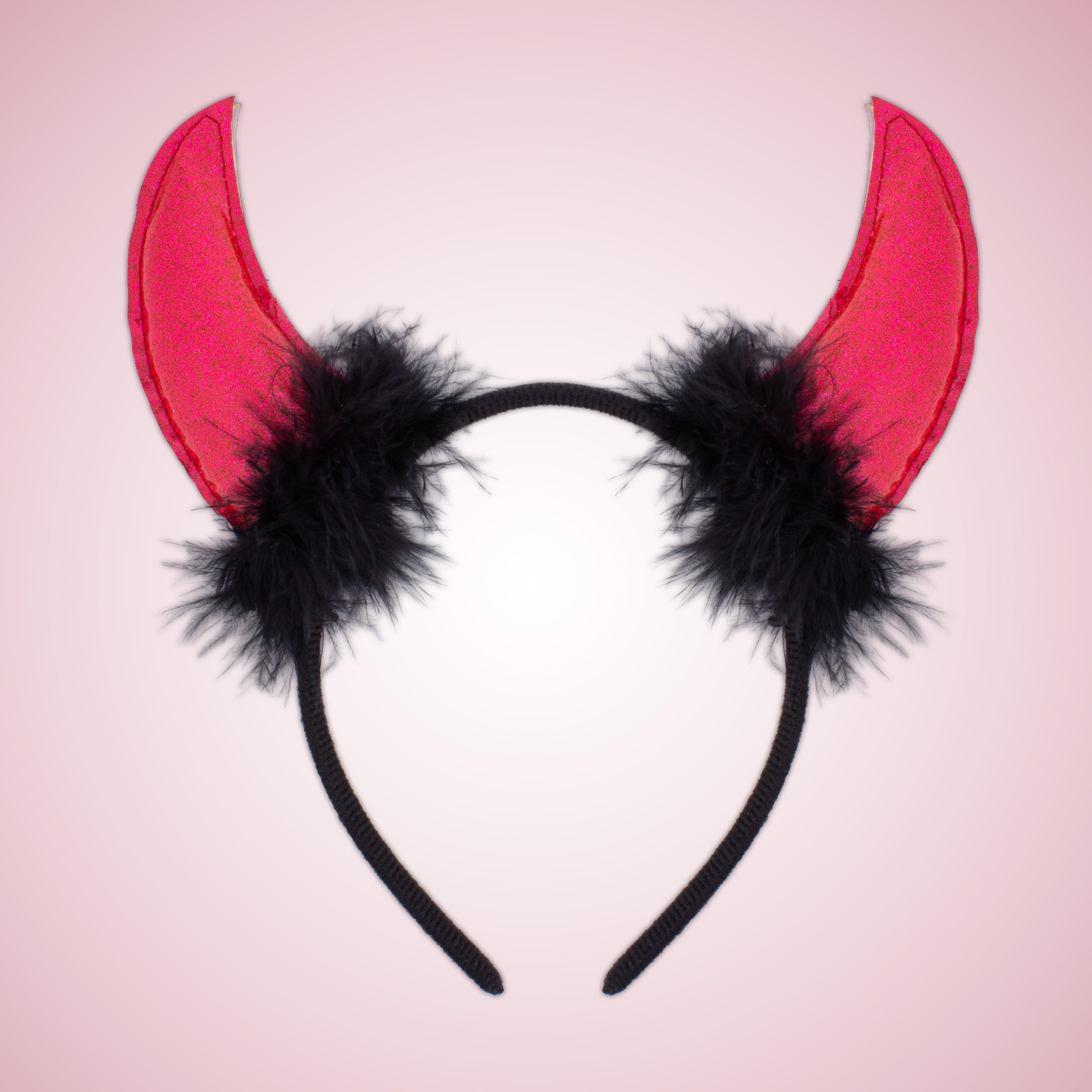 Halloween Devil Horn Hair band Sparkly Red 1pc