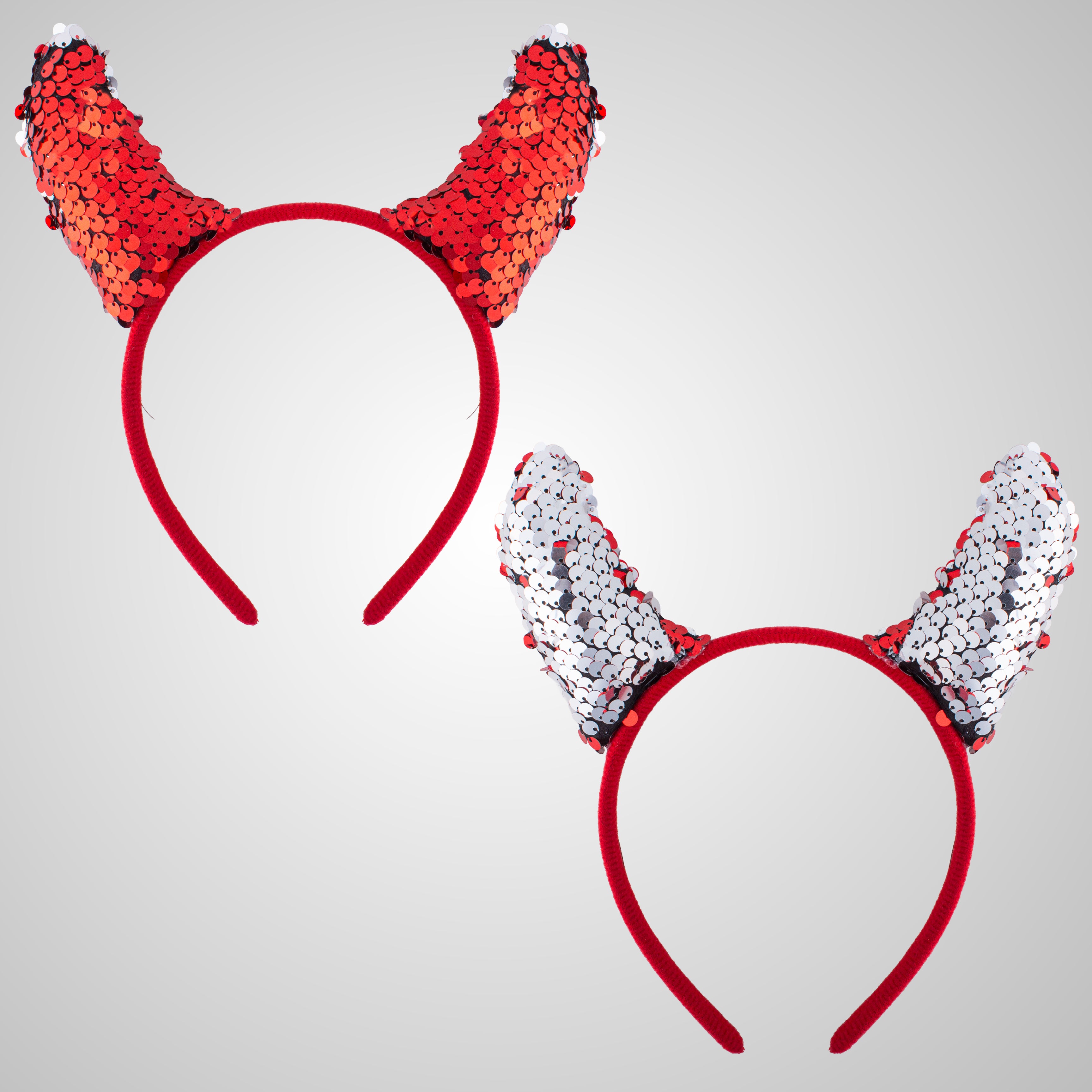 Halloween Devil Horn Hair band Red Shimmer 1pc