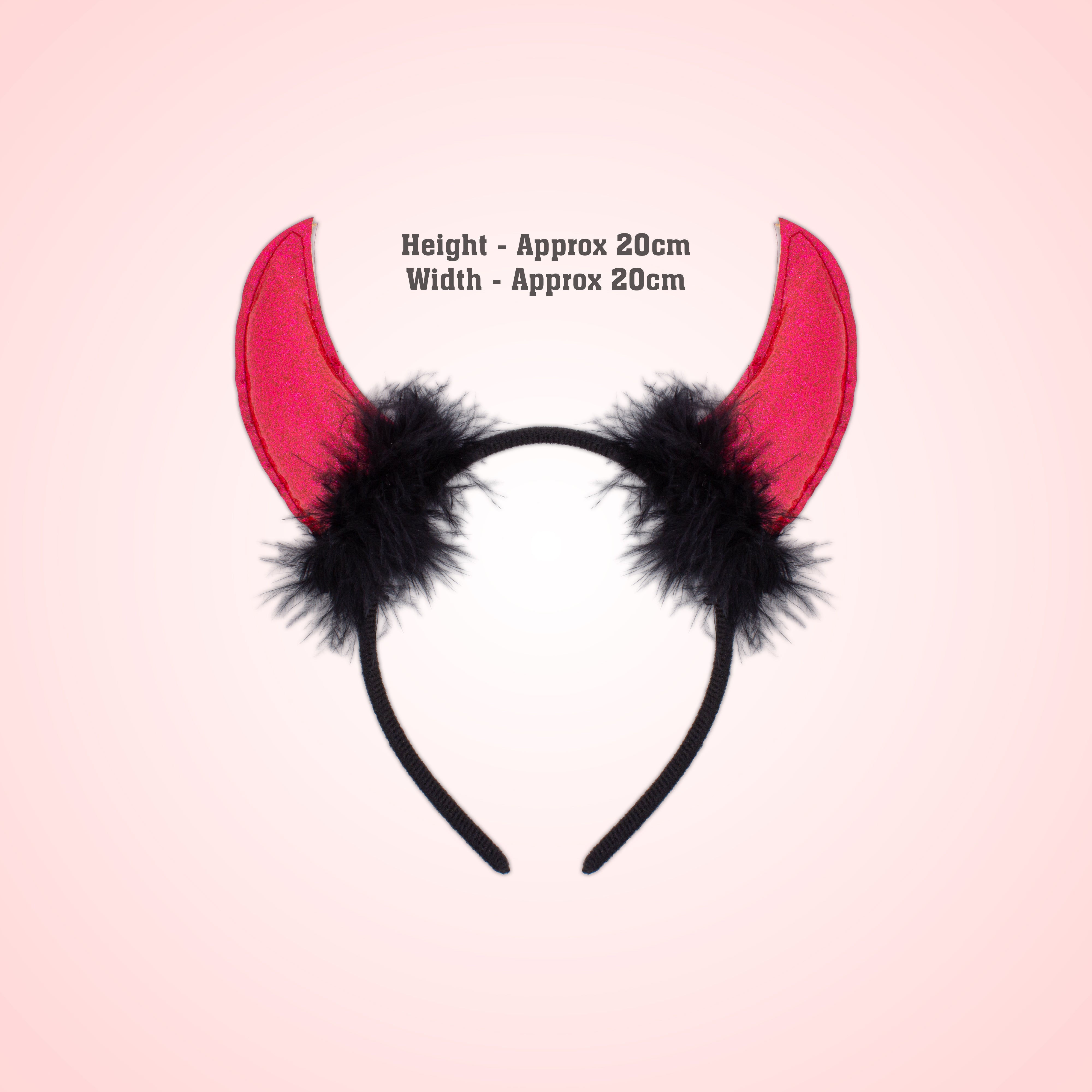 Halloween Devil Horn Hair band Sparkly Red 1pc