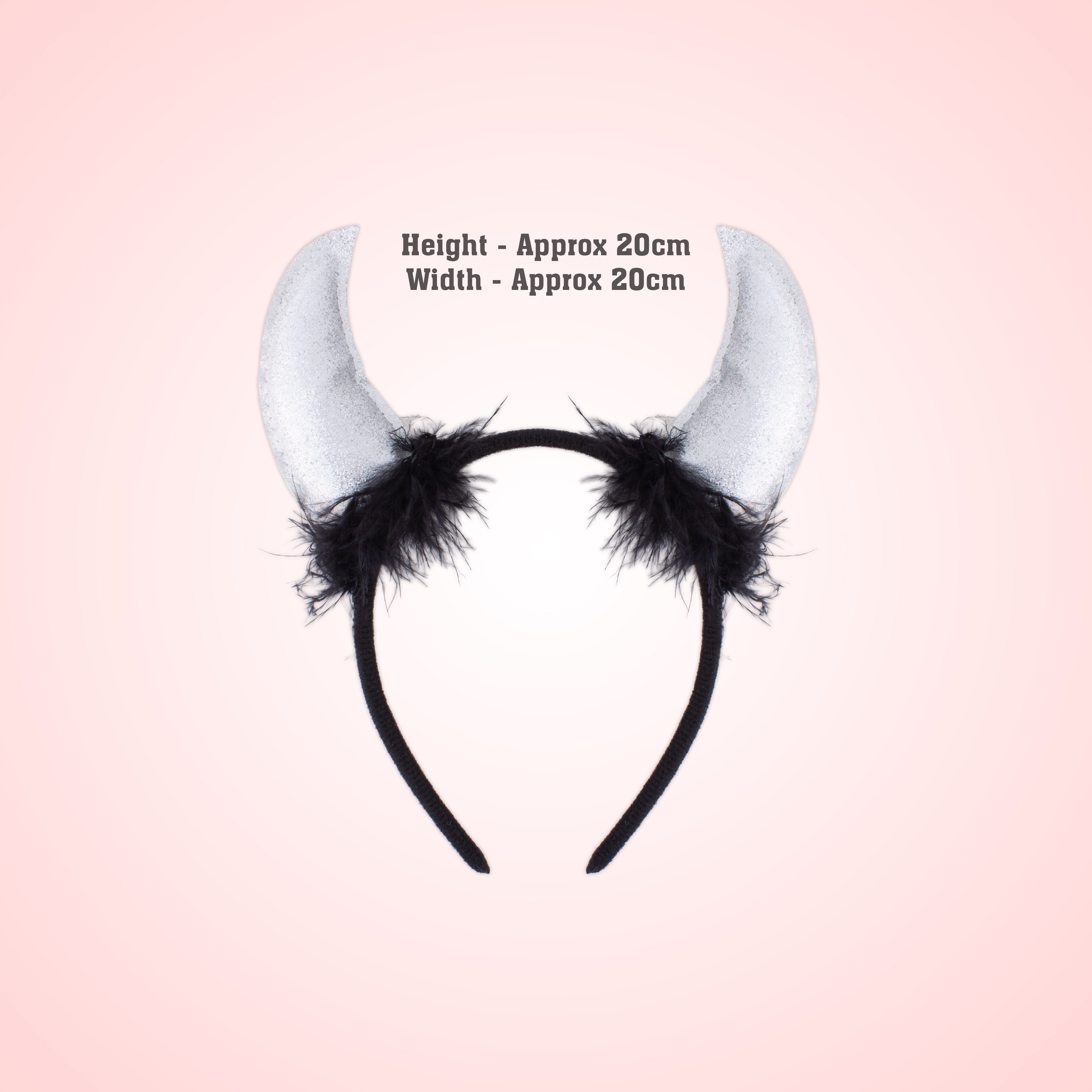 Halloween Devil Horn Hair band Sparkly Silver 1pc