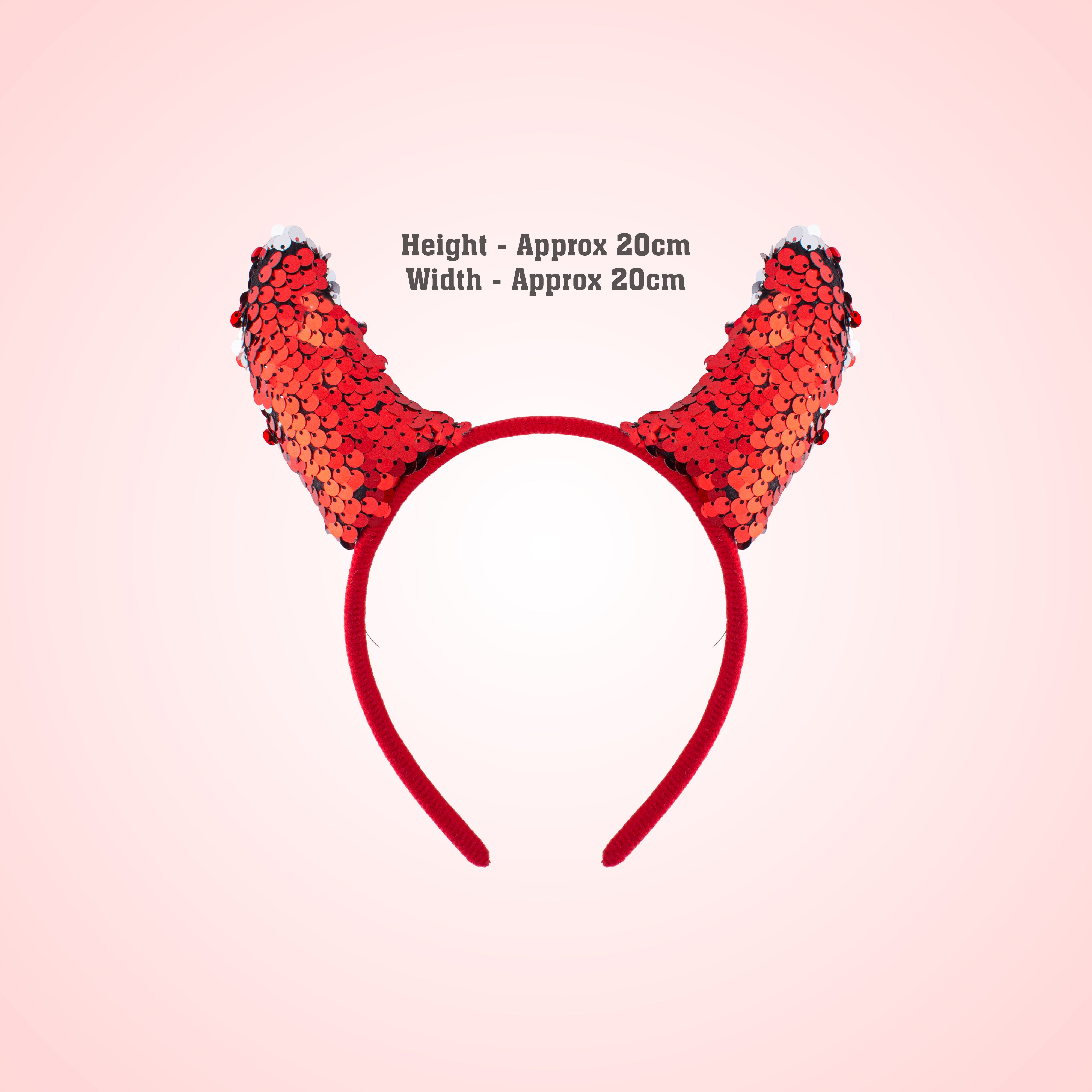 Halloween Devil Horn Hair band Red Shimmer 1pc
