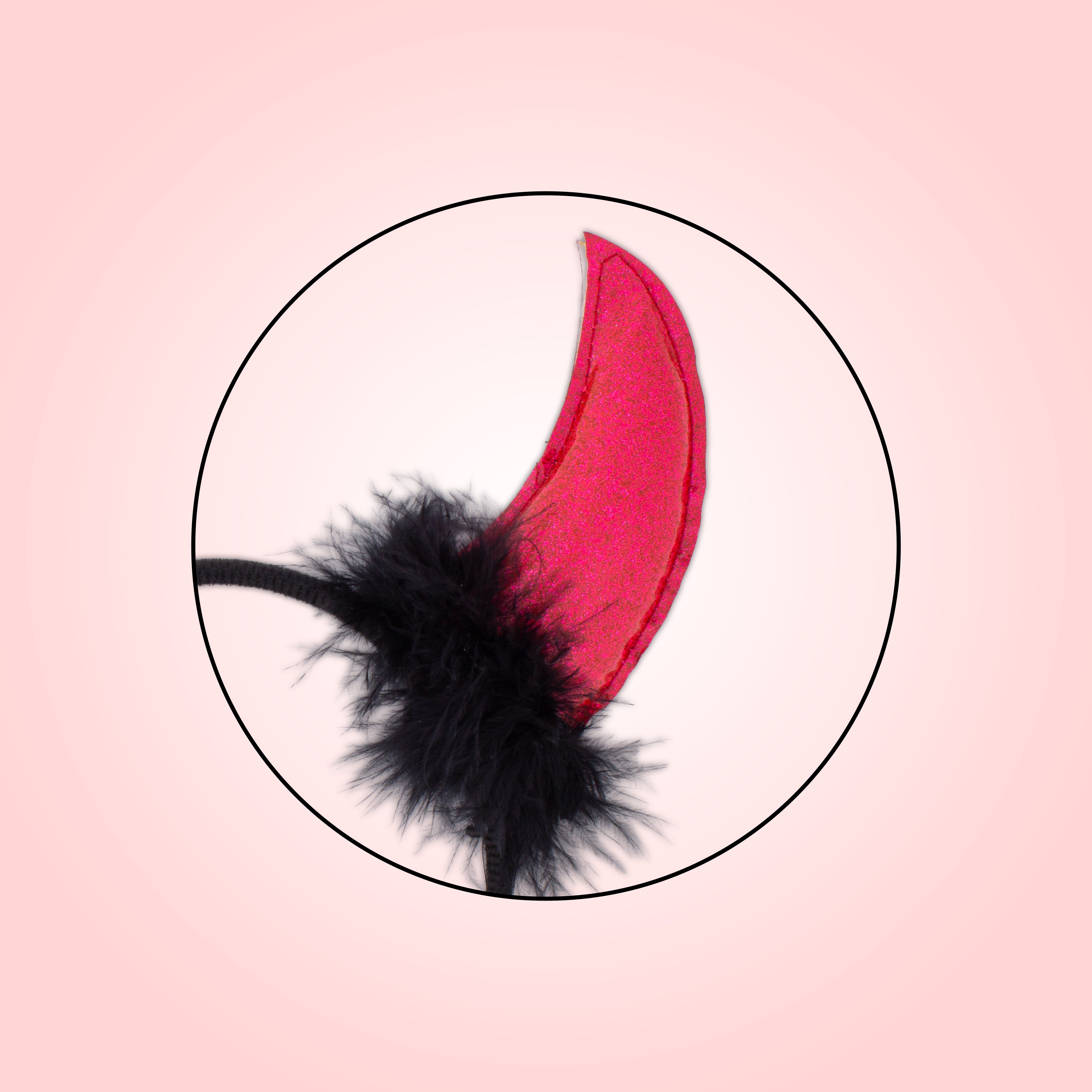 Halloween Devil Horn Hair band Sparkly Red 1pc