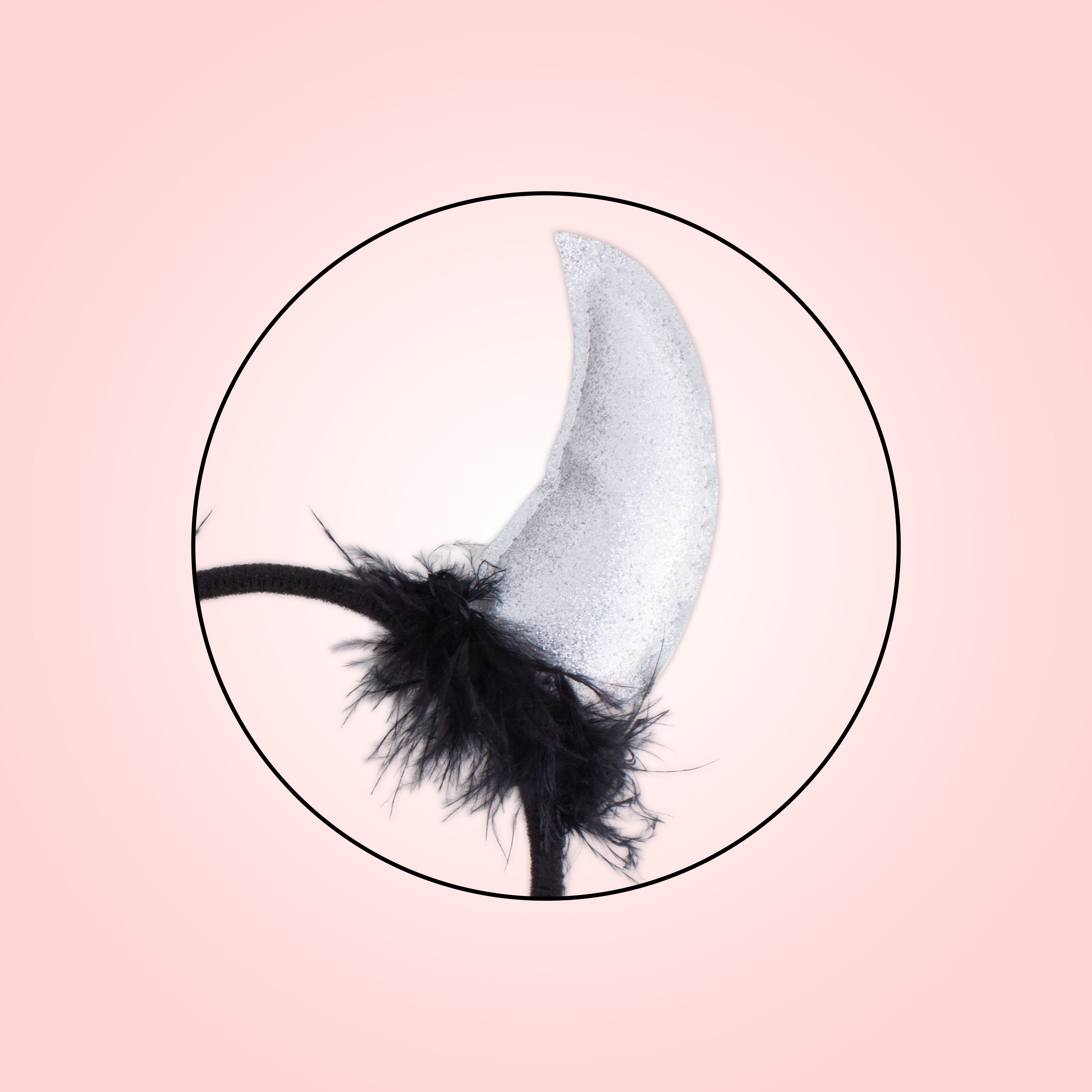 Halloween Devil Horn Hair band Sparkly Silver 1pc