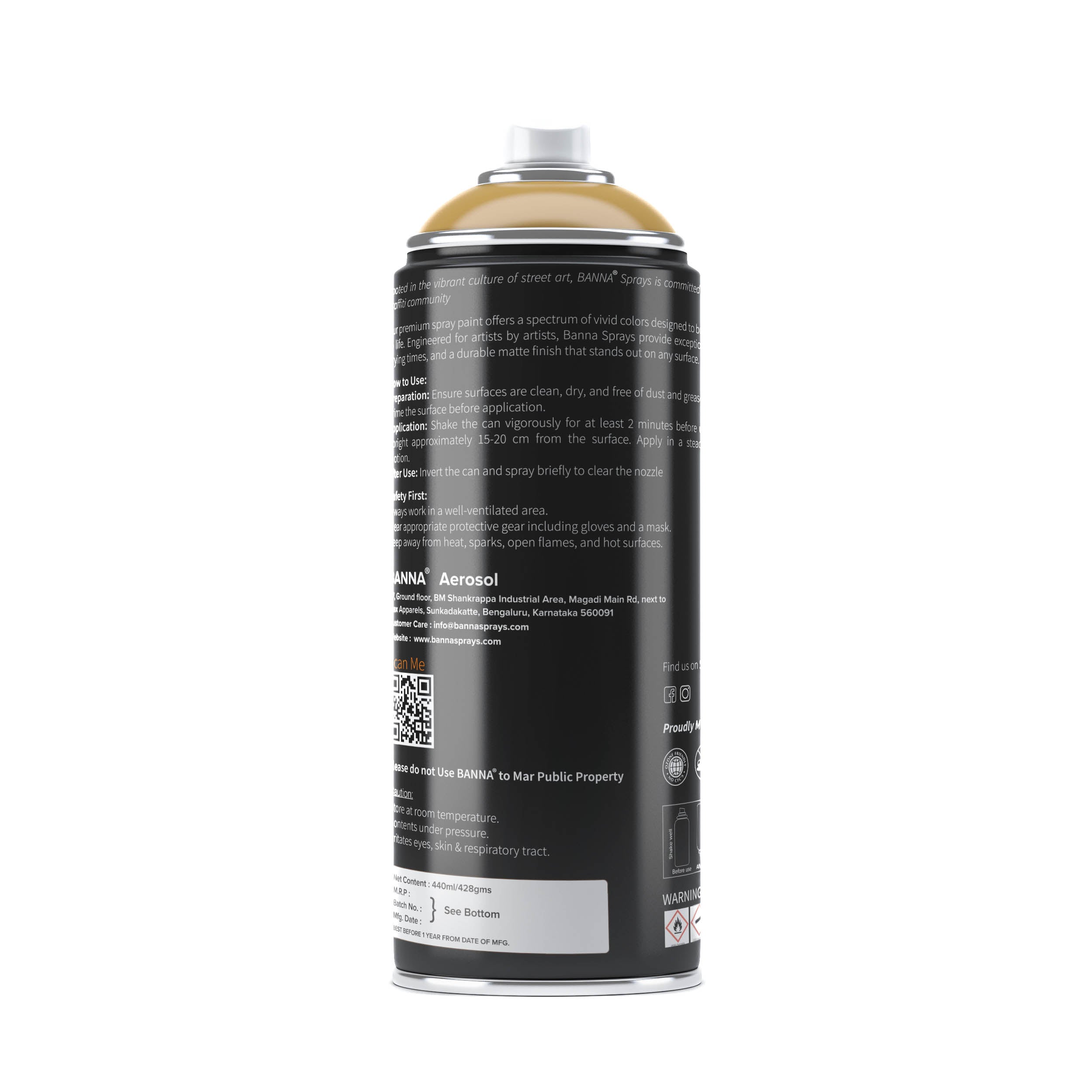 Graffiti Spray Paint Honey Dark 400ml Bottle