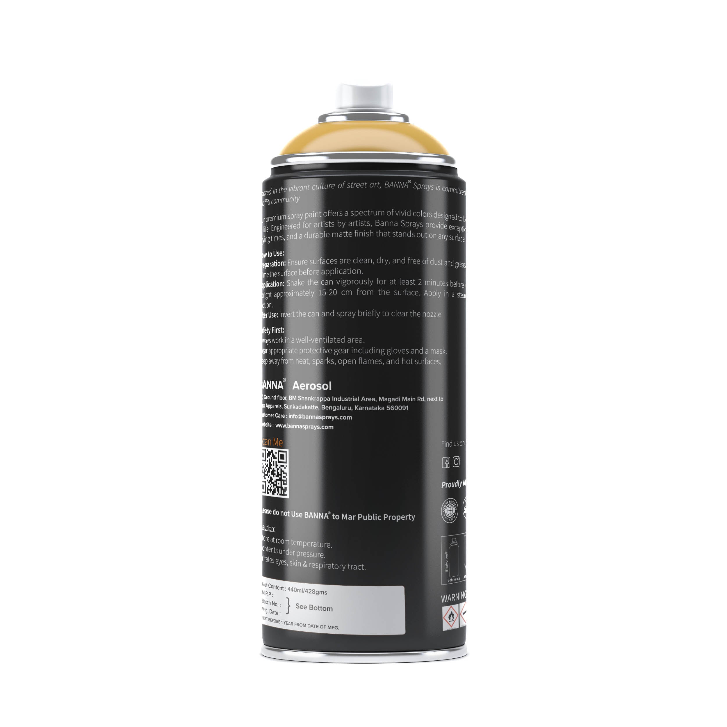 Graffiti Spray Paint Honey Light 400ml Bottle