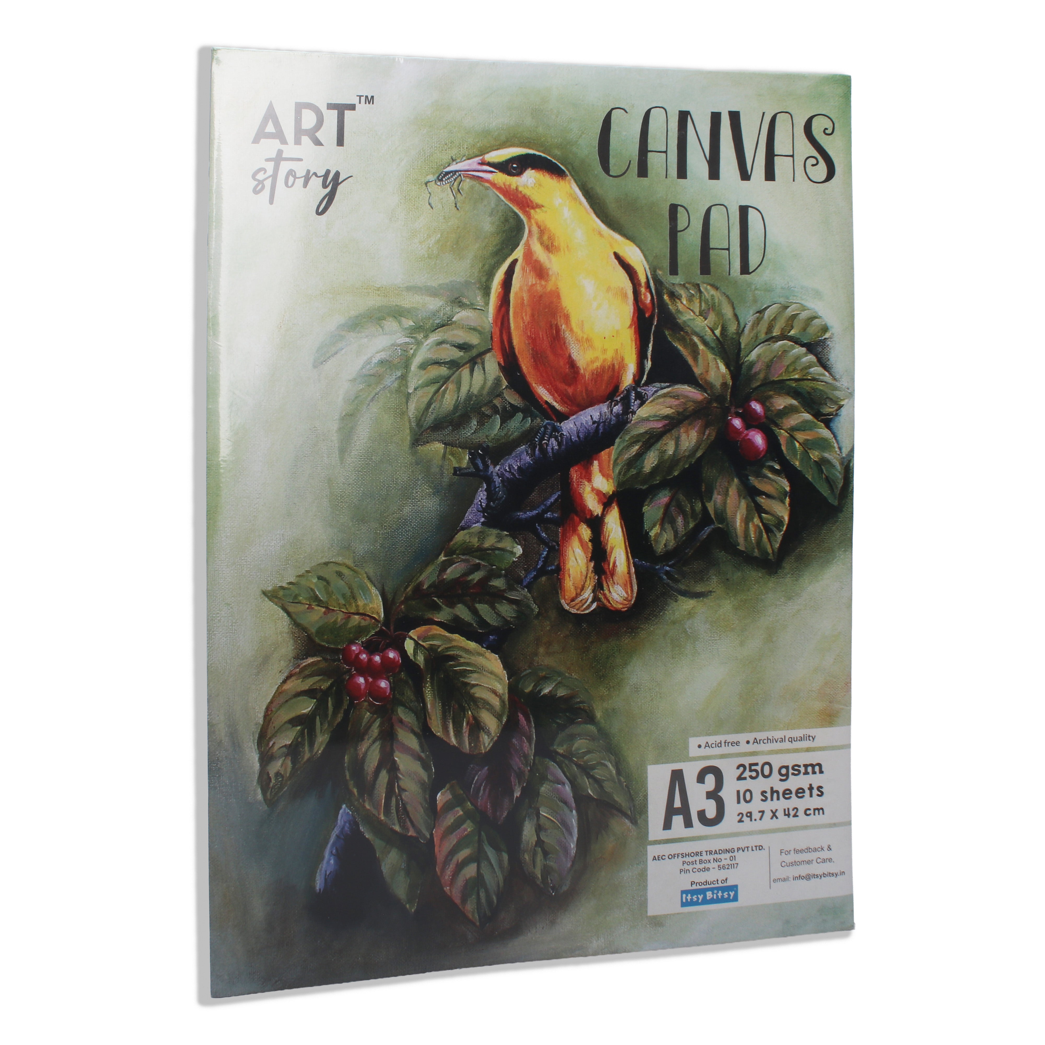 Itsy Bitsy Canvas Pad A3size,29.7x42cm - 10 Sheets