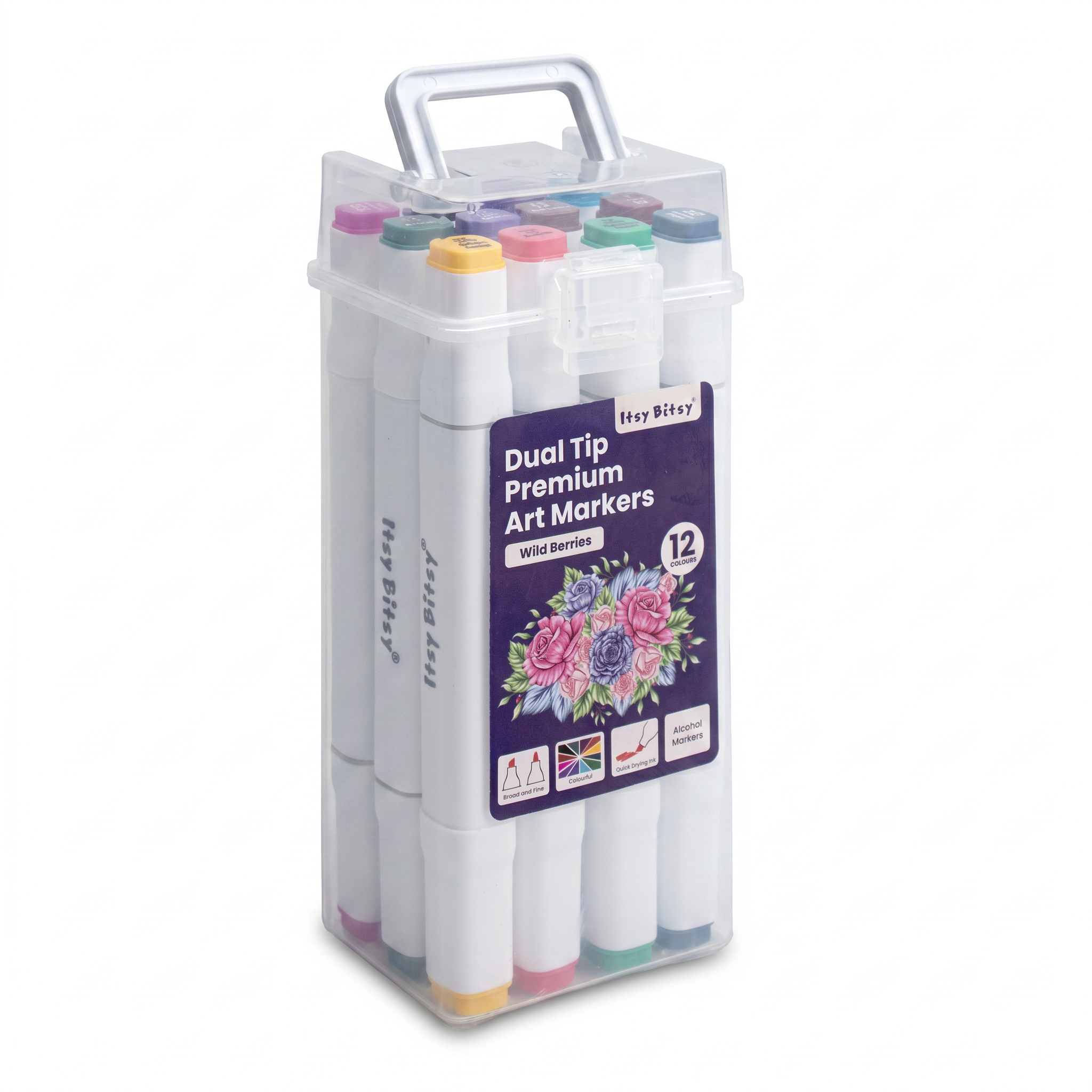 Alcohol Marker Dual Tip Pastel Colour 12pcs Box