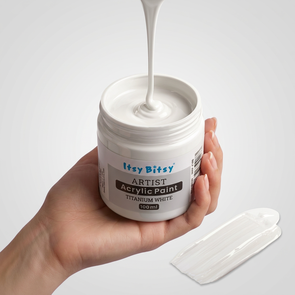 Artists Acrylic Colour Titanium White 100ml Bottle