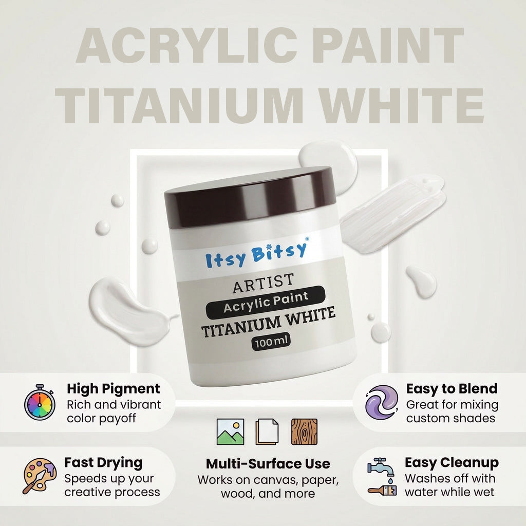 Artists Acrylic Colour Titanium White 100ml Bottle