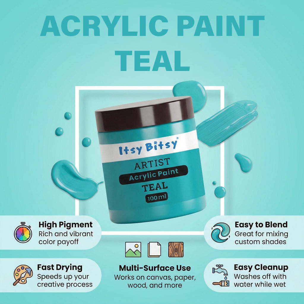 Artists Acrylic Colour Teal 100ml Bottle