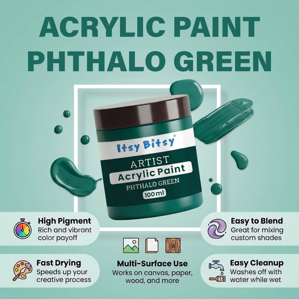 Artists Acrylic Colour Phthalo Green 100ml Bottle