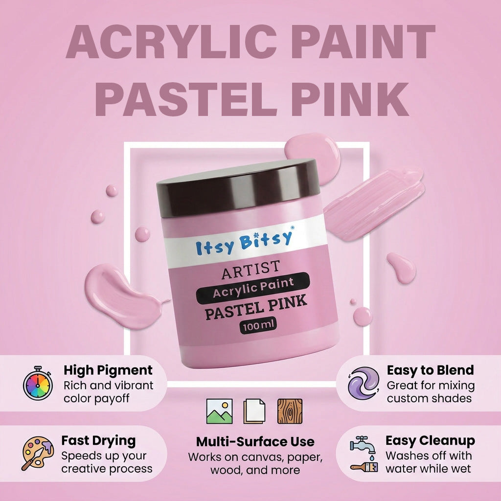Artists Acrylic Colour Pastel Pink 100ml Bottle