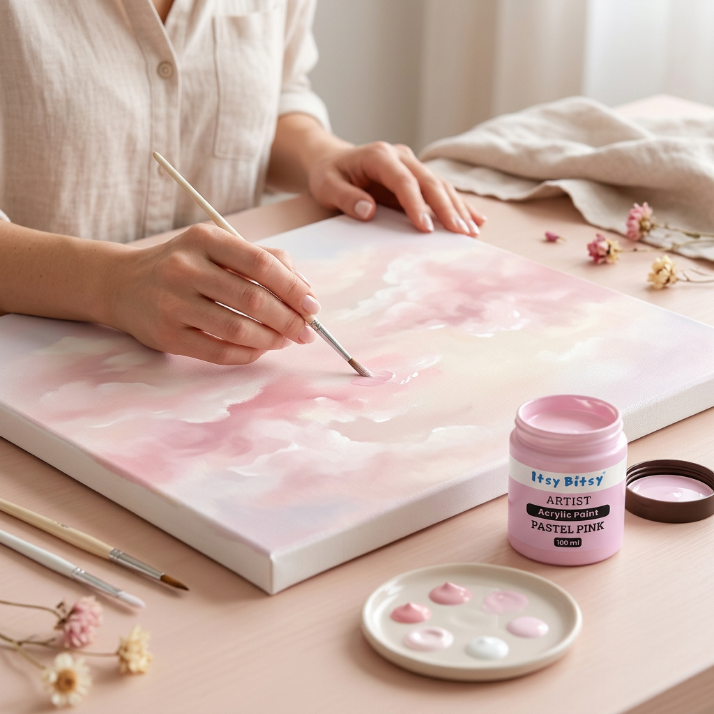Artists Acrylic Colour Pastel Pink 100ml Bottle