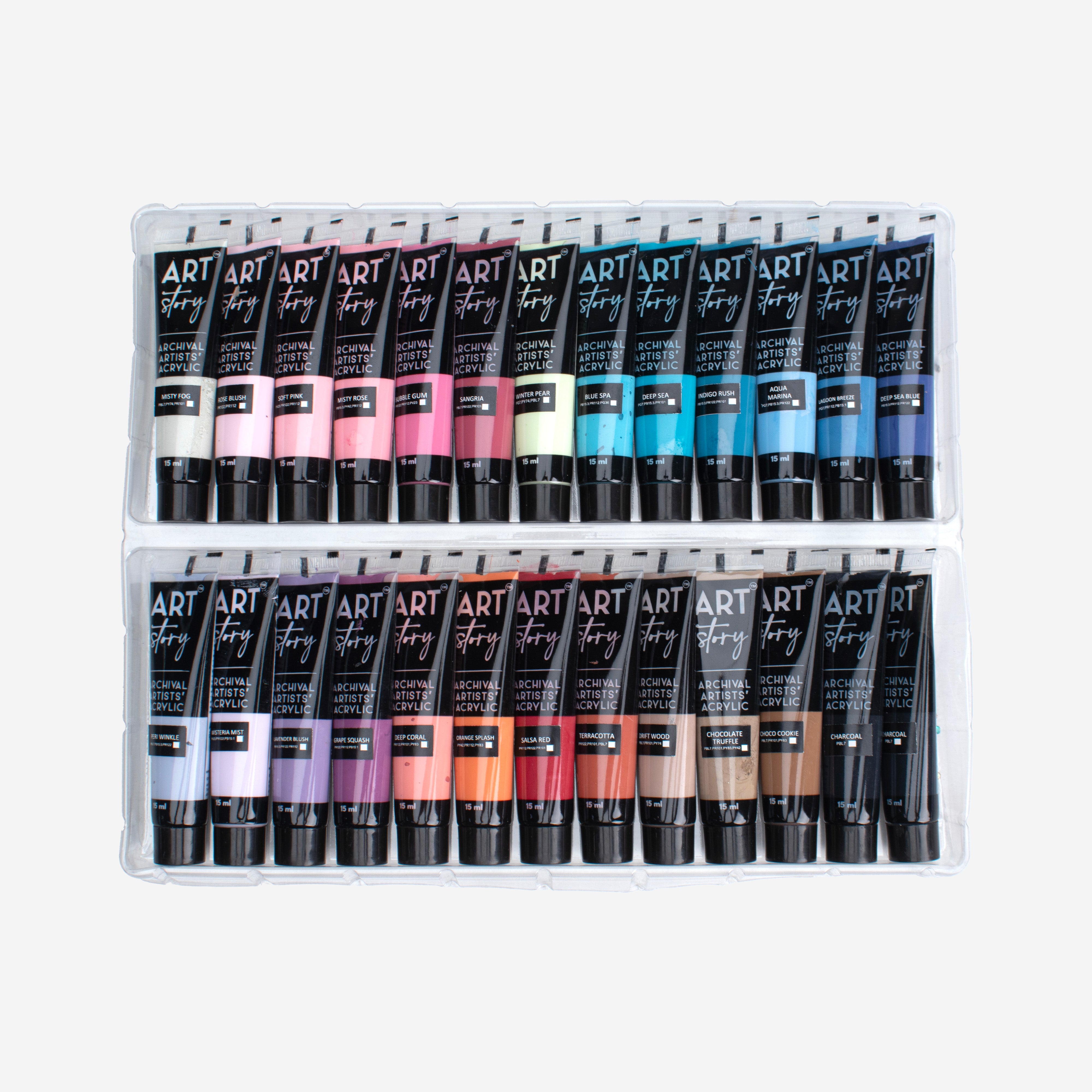 Premium Matte Acrylics Set 52 Colours X 15ml each