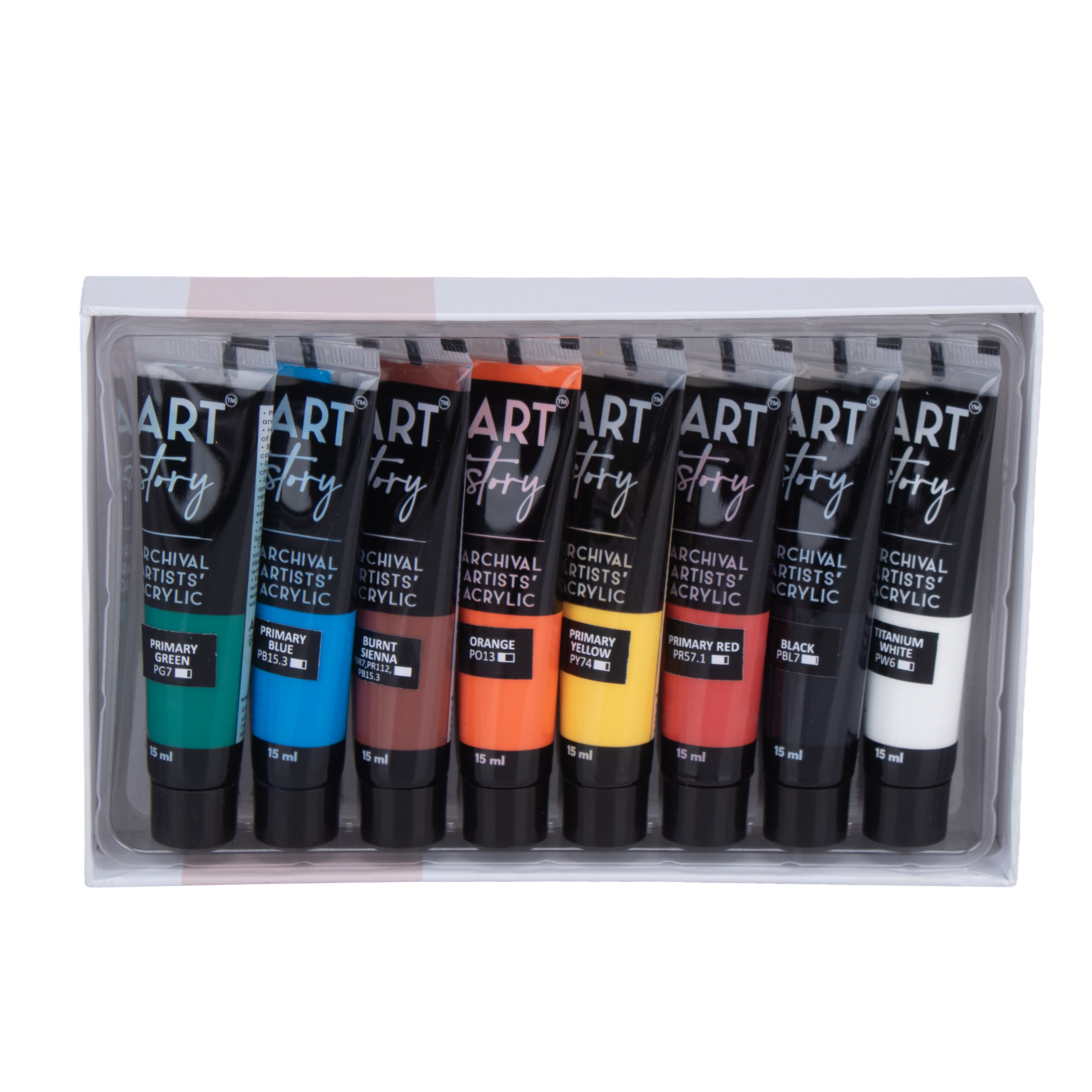 Artists Acrylic Set Basic 8 Colours X 15ml each IB