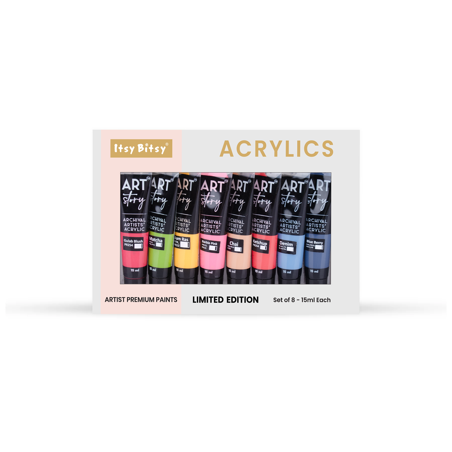 Artists Acrylic Set Limited Edition 8 Colours X 15ml each IB