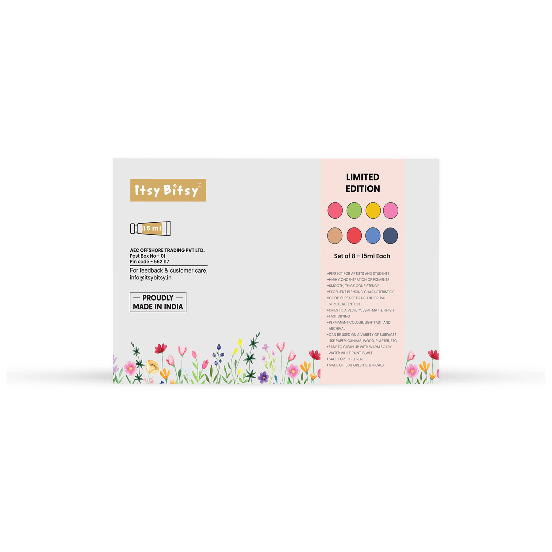 Artists Acrylic Set Limited Edition 8 Colours X 15ml each IB