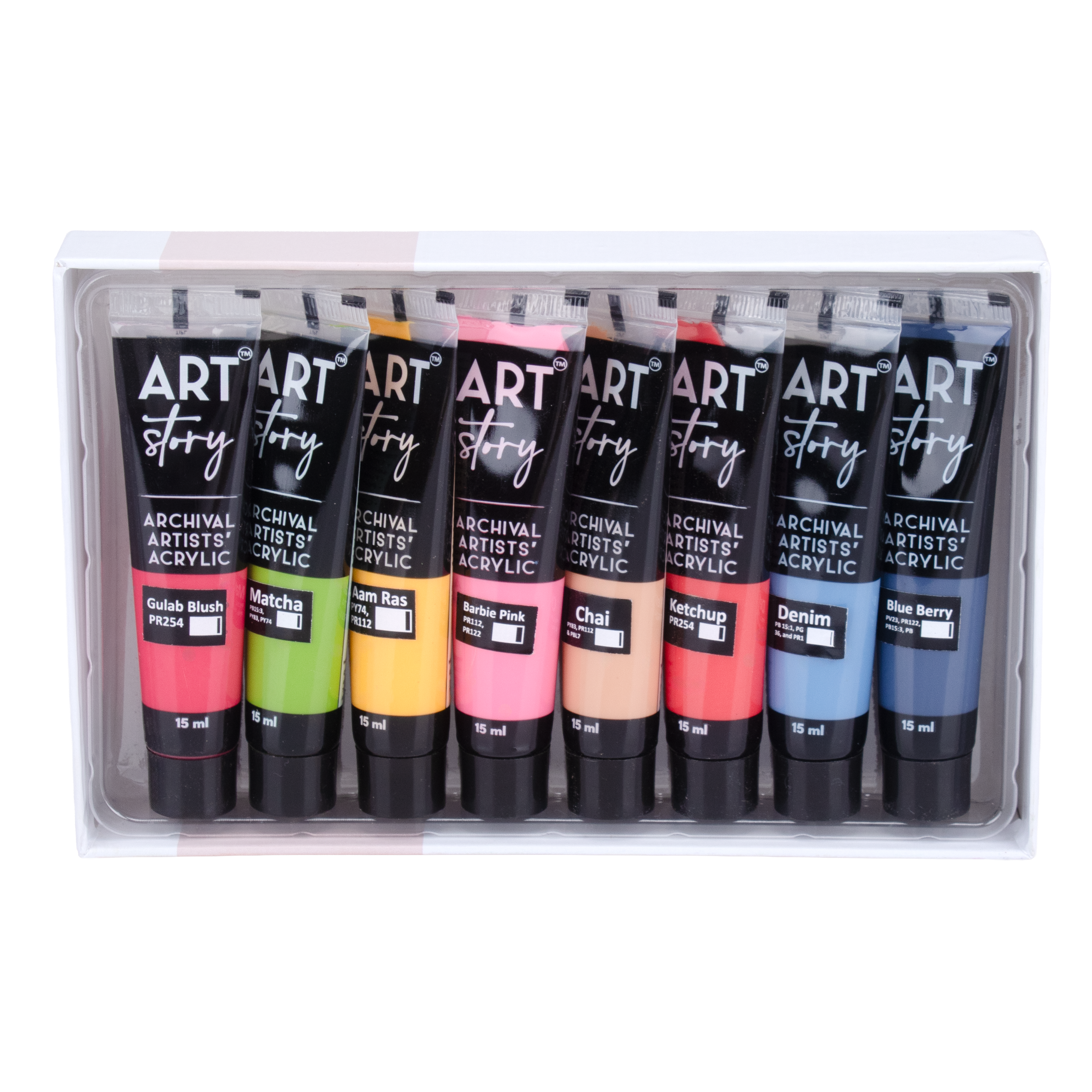 Artists Acrylic Set Limited Edition 8 Colours X 15ml each IB