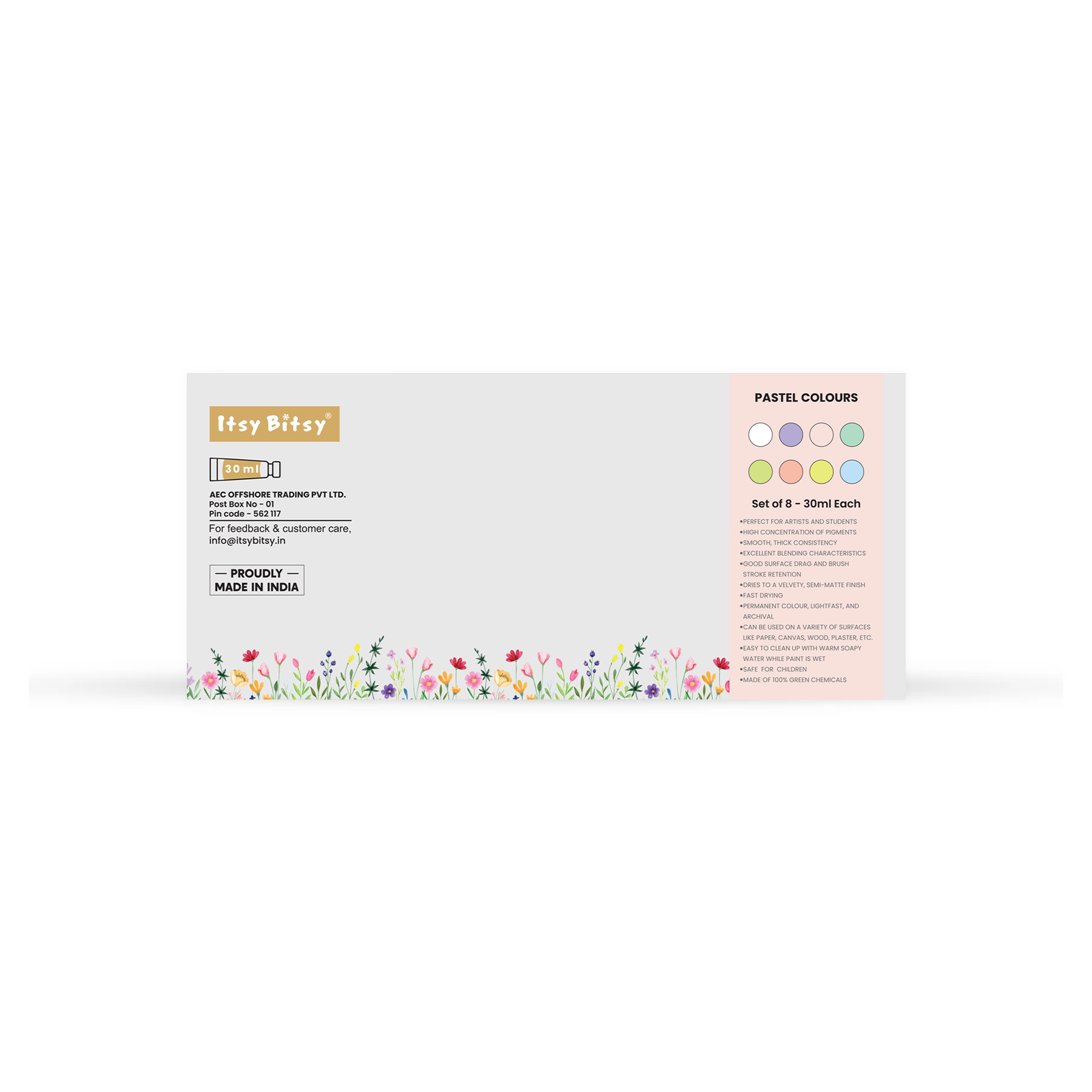 Artists Acrylic Set Pastel 8 Colours X 30ml each IB