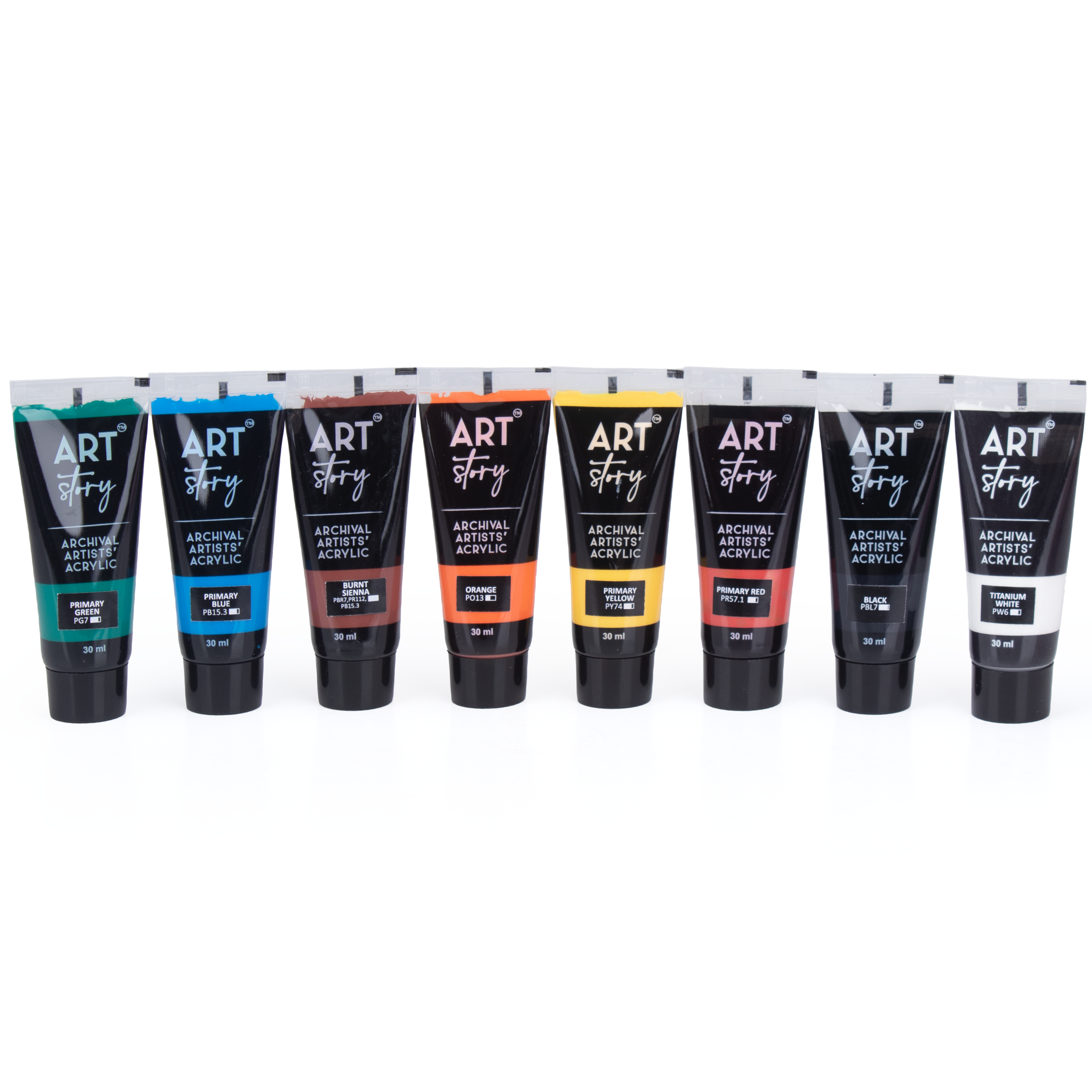 Artists Acrylic Set Basic 8 Colours X 30ml each IB