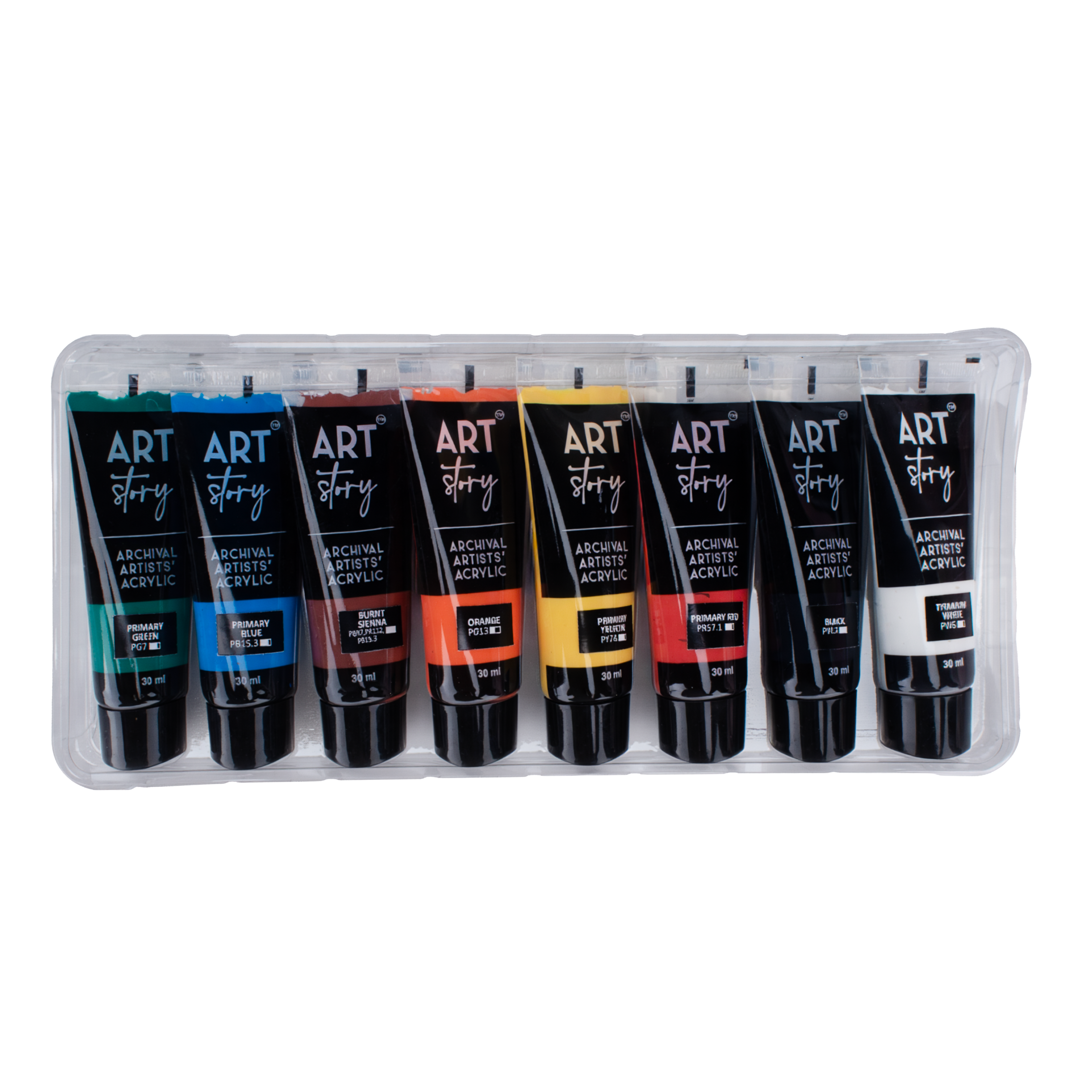 Artists Acrylic Set Basic 8 Colours X 30ml each IB
