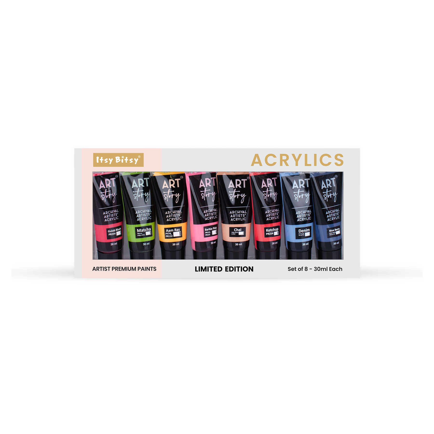 Artists Acrylic Set Limited Edition 8 Colours X 30ml each IB
