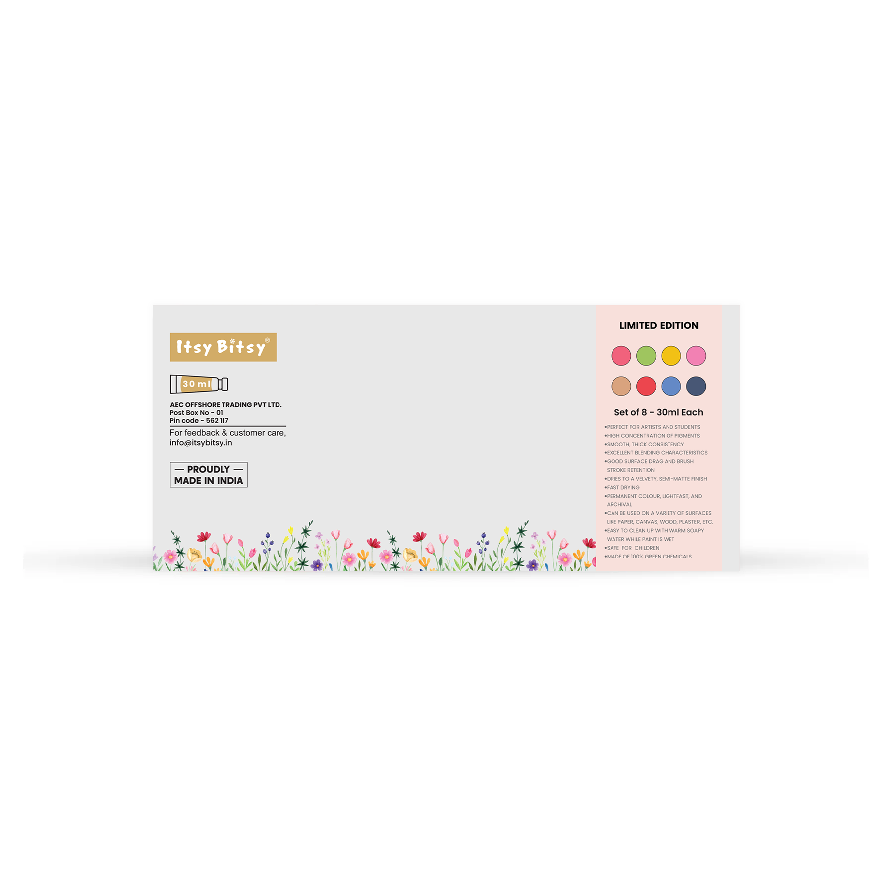 Artists Acrylic Set Limited Edition 8 Colours X 30ml each IB