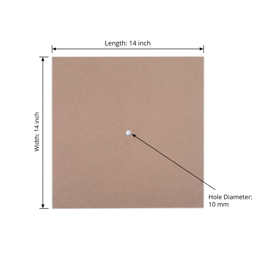 MDF Clock Face Square 14 x 14inch 5.5mm Thick 1pc